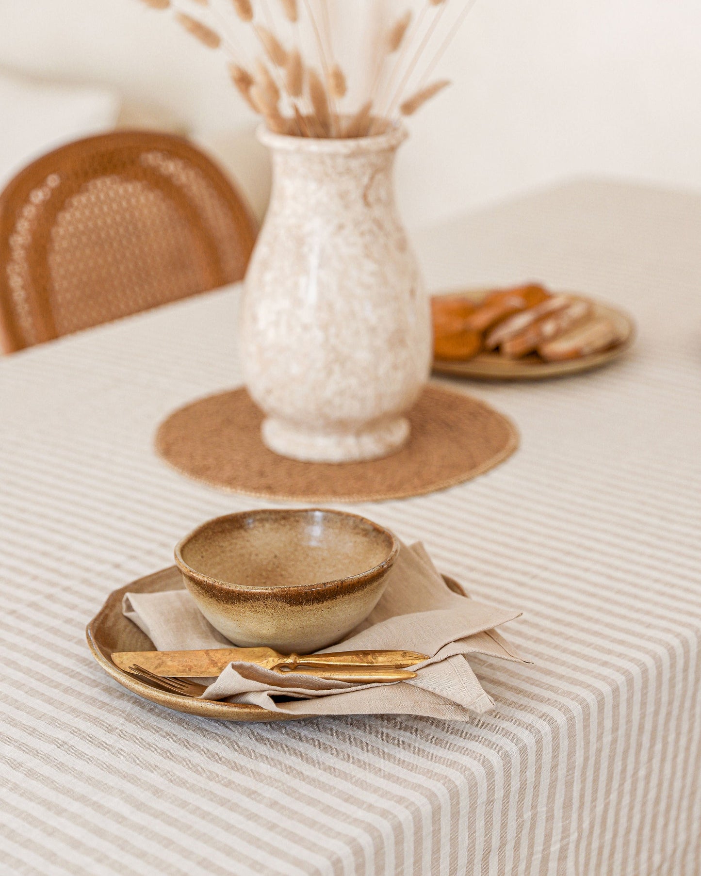 Striped in natural linen napkin set of 2 - MagicLinen