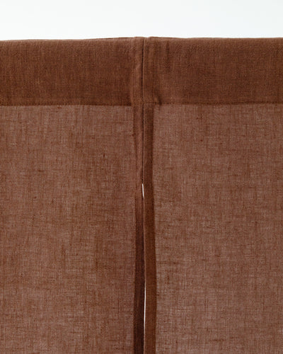 Linen Noren Curtains in Chocolate brown | Magiclinen