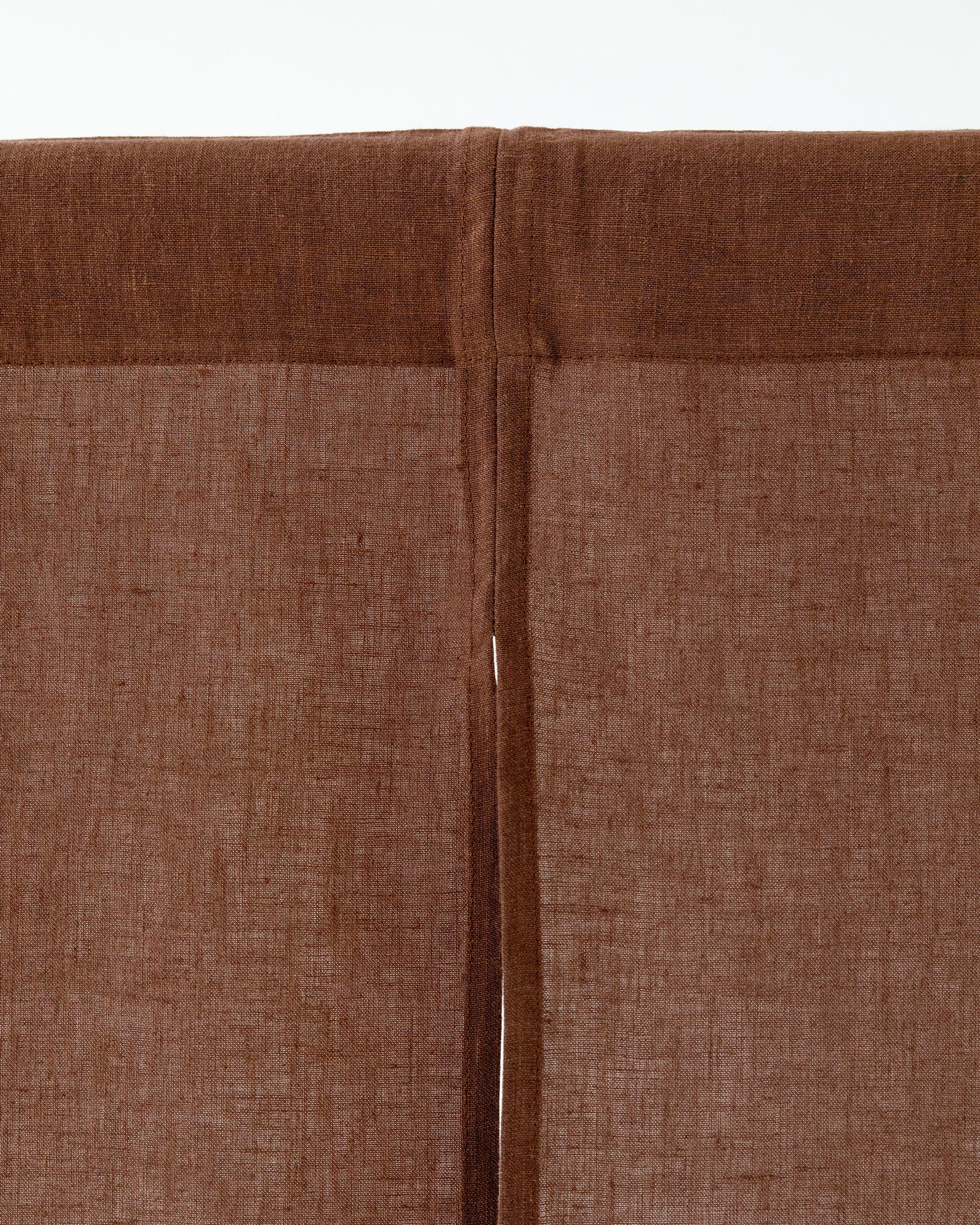 Linen Noren Curtains in Chocolate brown | Magiclinen