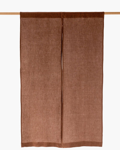 Linen Noren Curtains in Chocolate brown | Magiclinen
