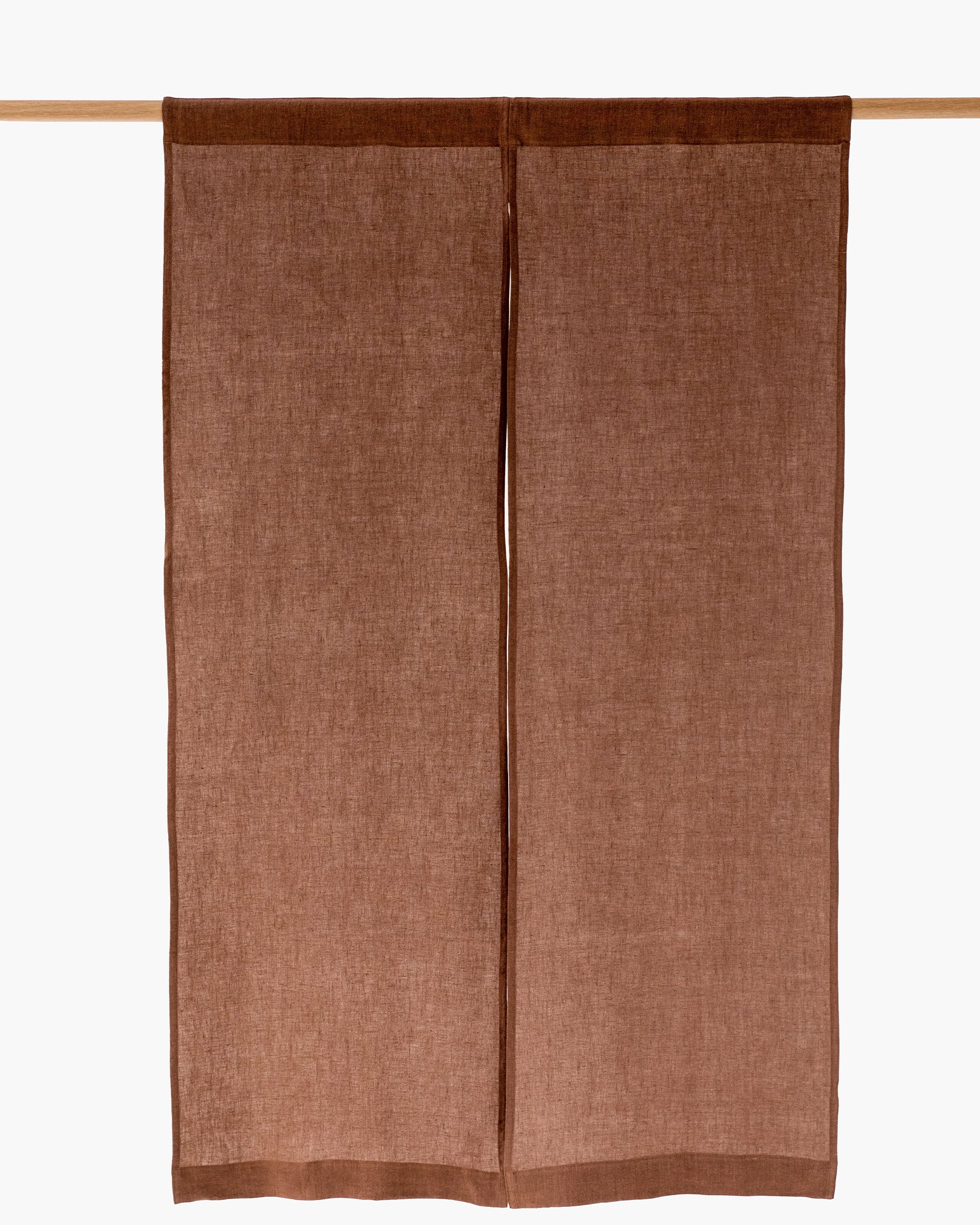 Linen Noren Curtains in Chocolate brown | Magiclinen