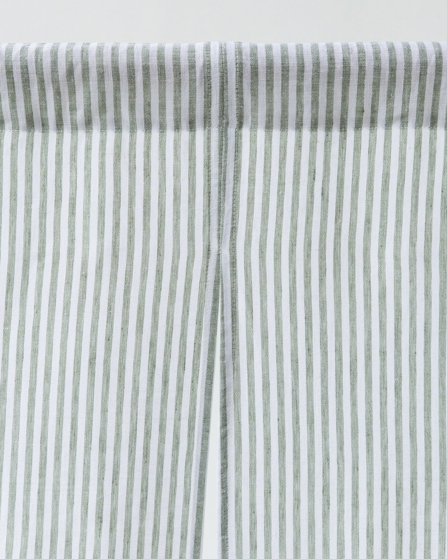 Linen Noren Curtains in Striped in Forest Green | Magiclinen