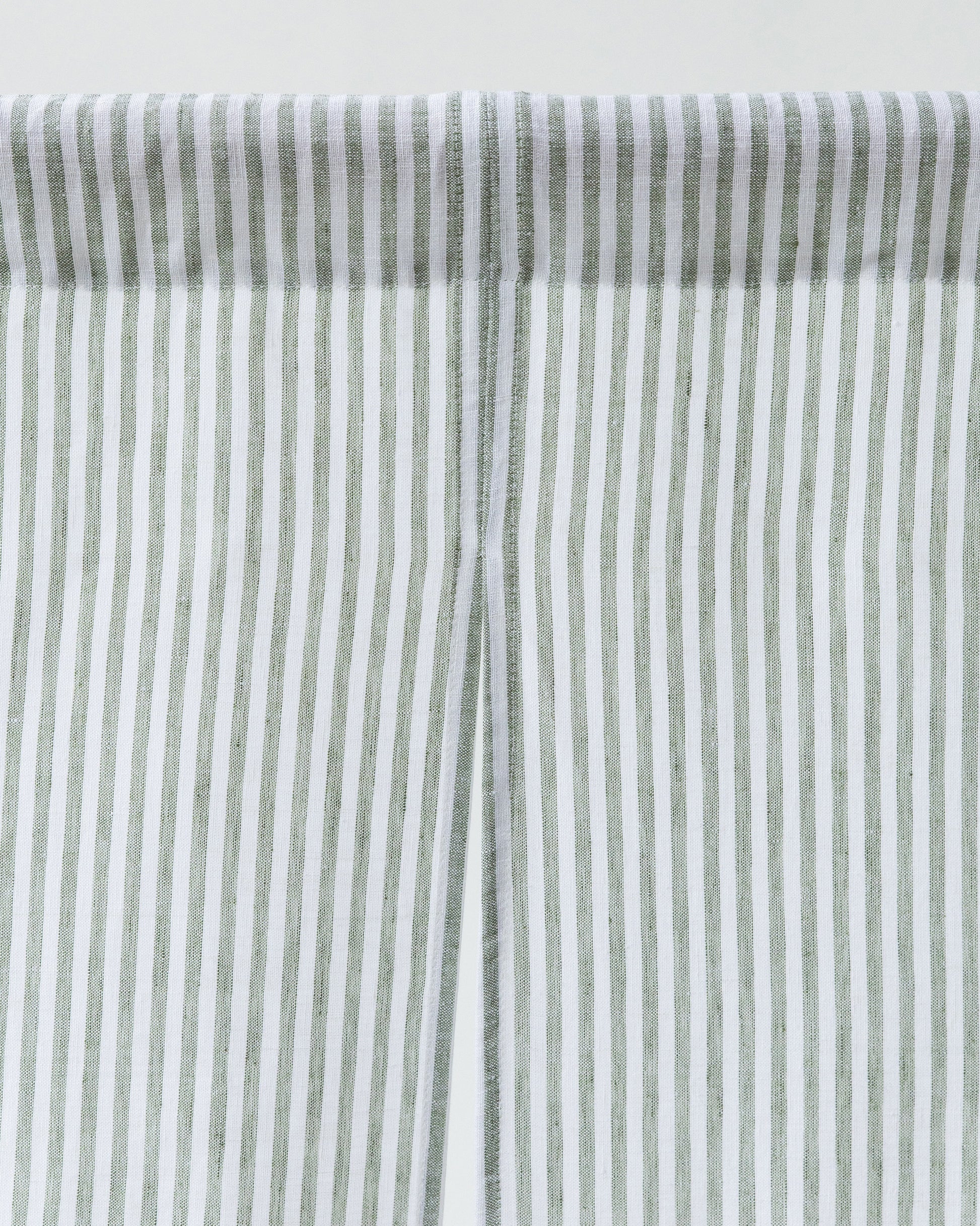 Linen Noren Curtains in Striped in Forest Green | Magiclinen