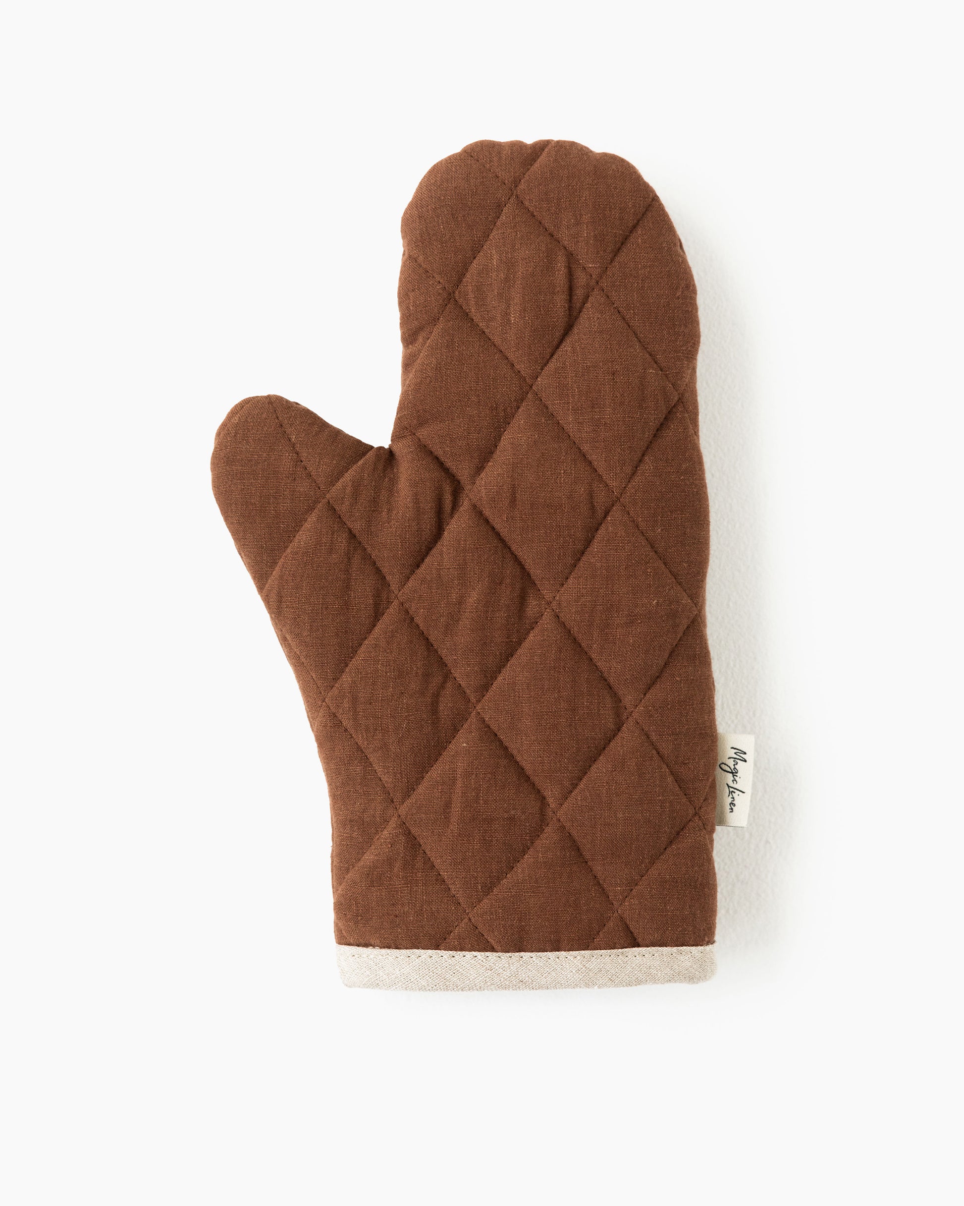 Linen Oven Mitt in Chocolate brown | MagicLinen