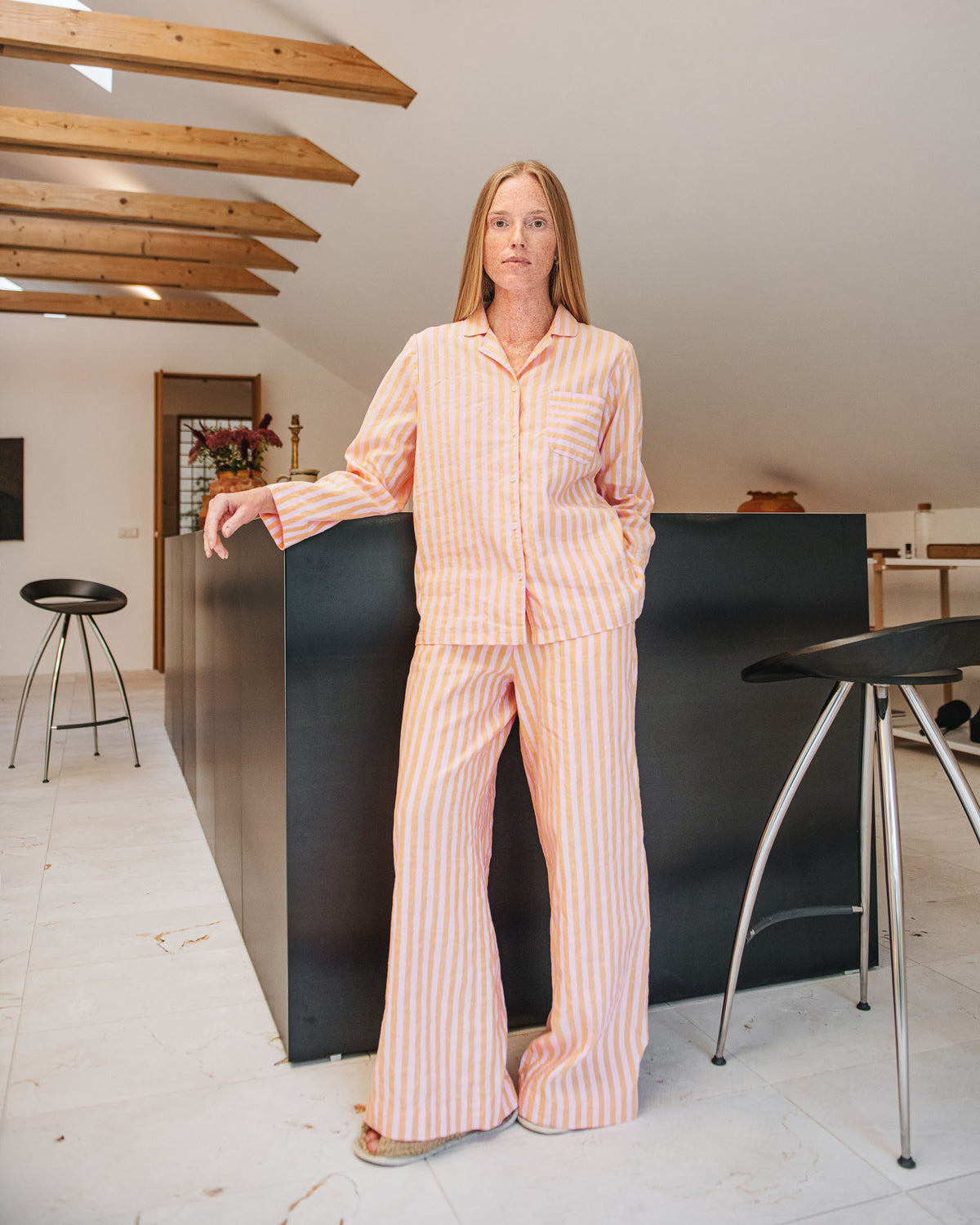 Linen pajama set GUSTAVIA in Fun striped