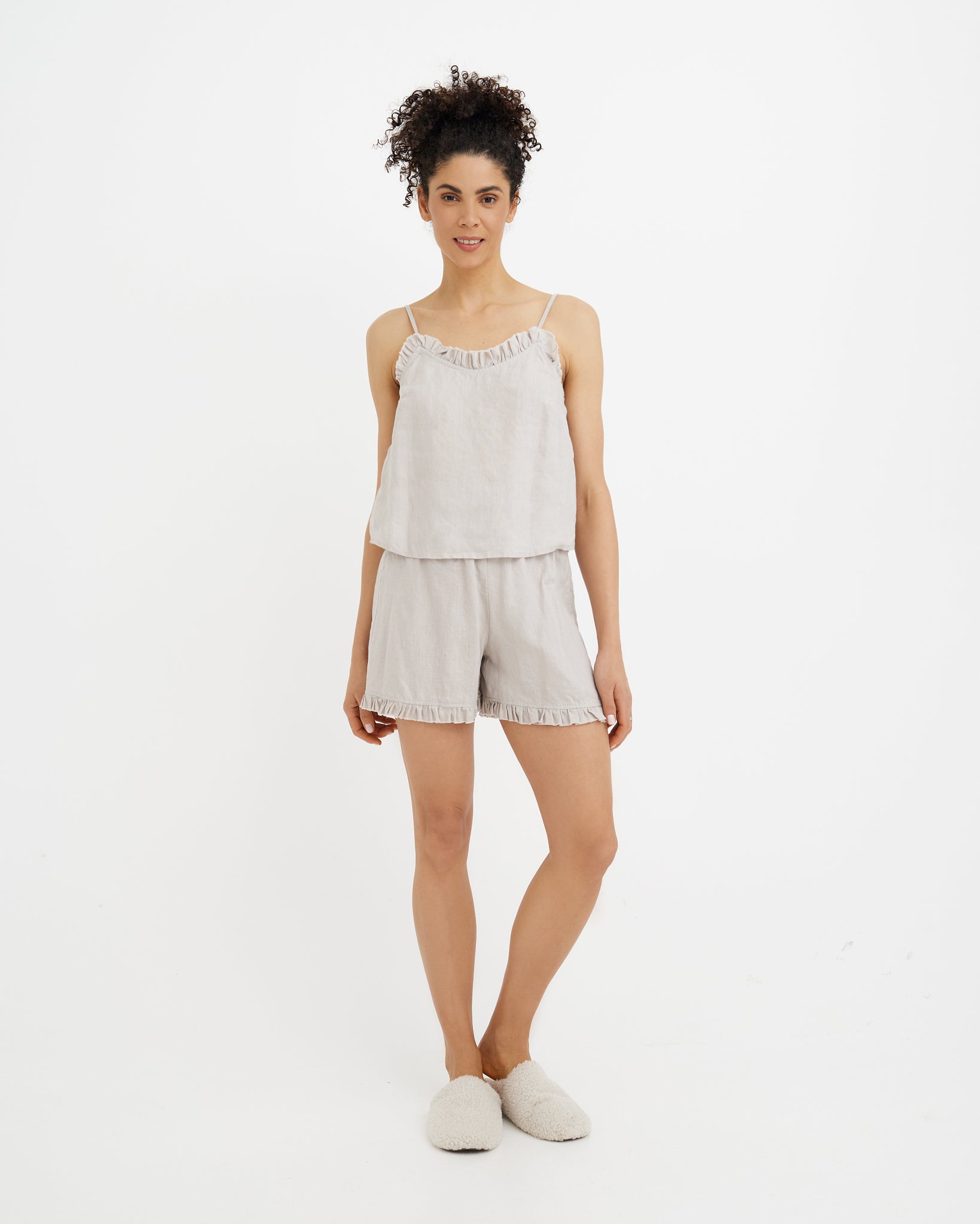 Linen pajama set NAPA in Natural flax | MagicLinen modelBoxOn2
