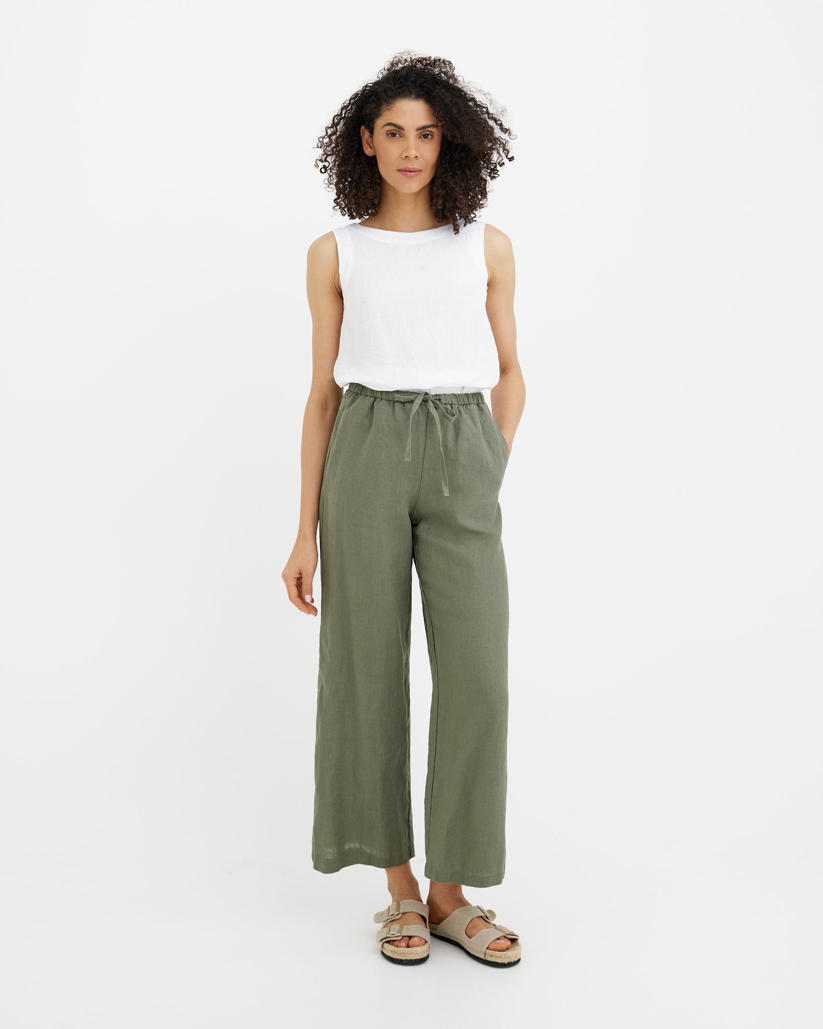 Linen Pants CURACAO in Mist Green | MagicLinen