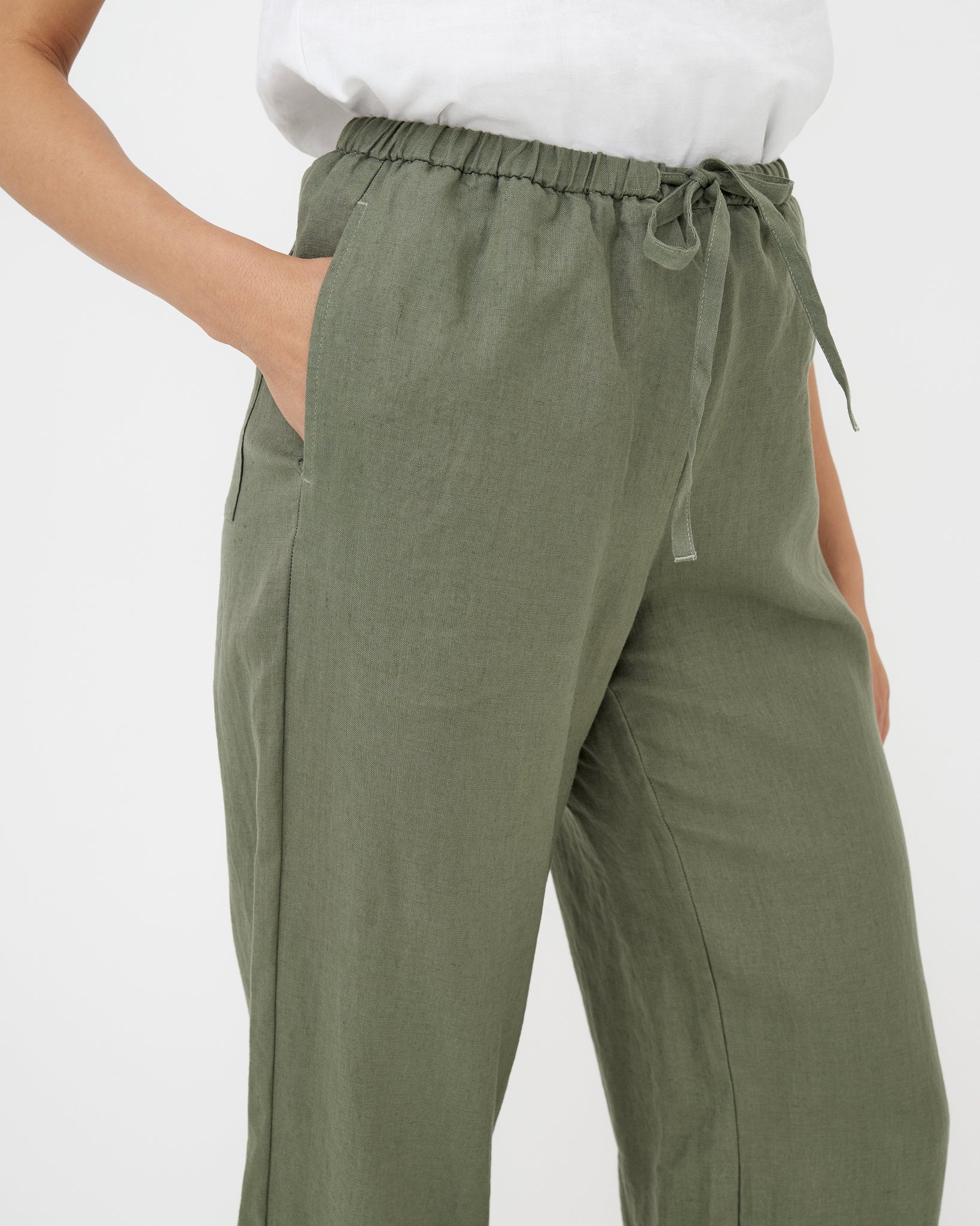 Linen Pants CURACAO in Mist Green | MagicLinen