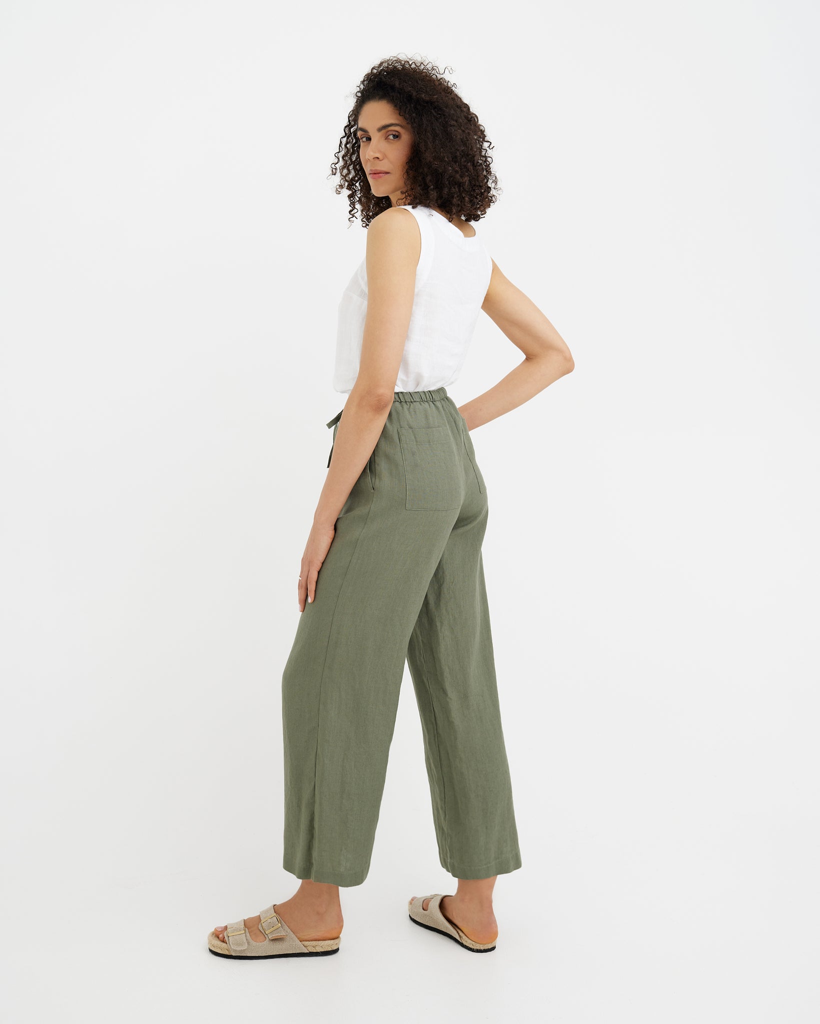 Linen Pants CURACAO in Mist Green | MagicLinen