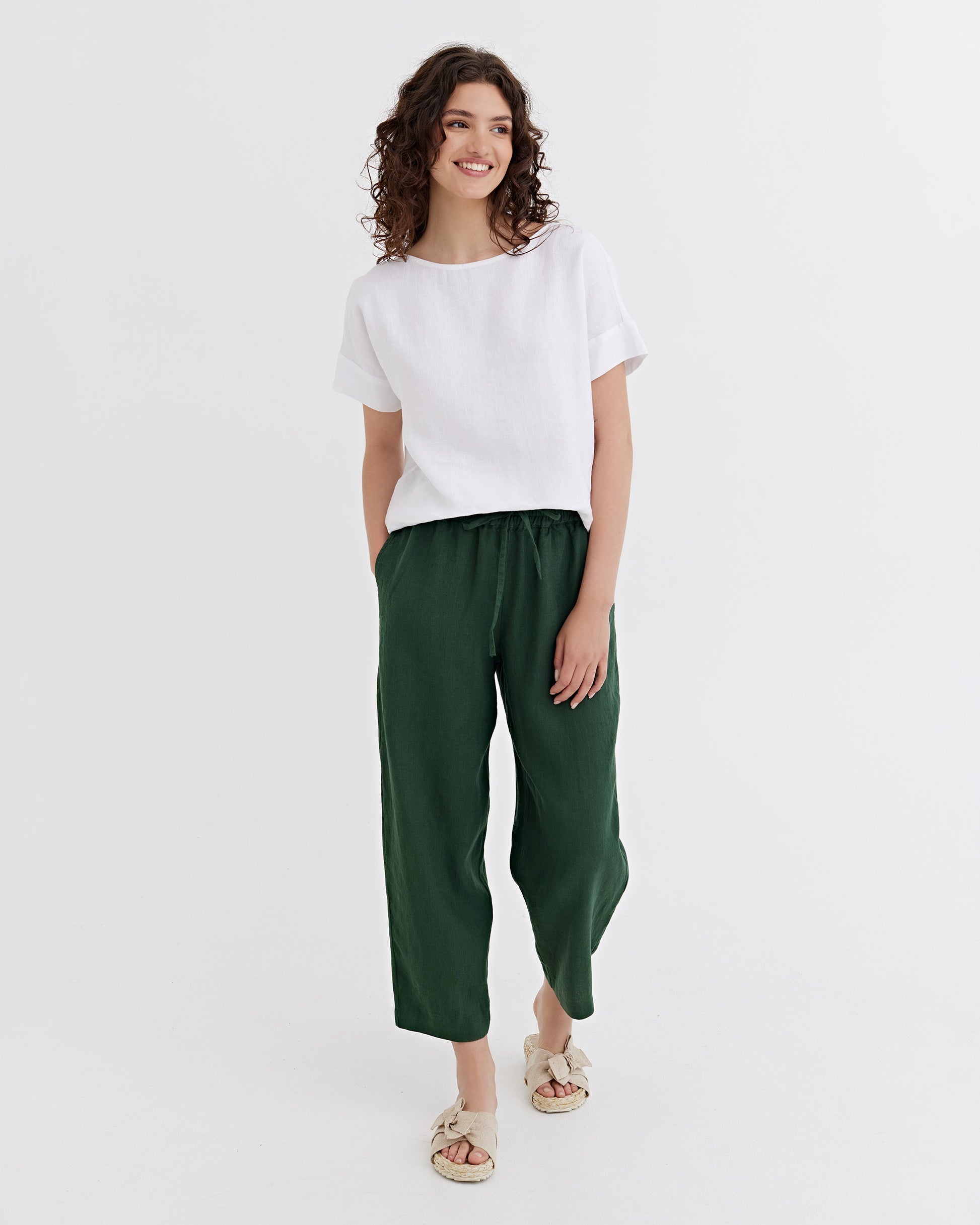 Linen pants GRENADINES in Various colors | MagicLinen modelBoxOn