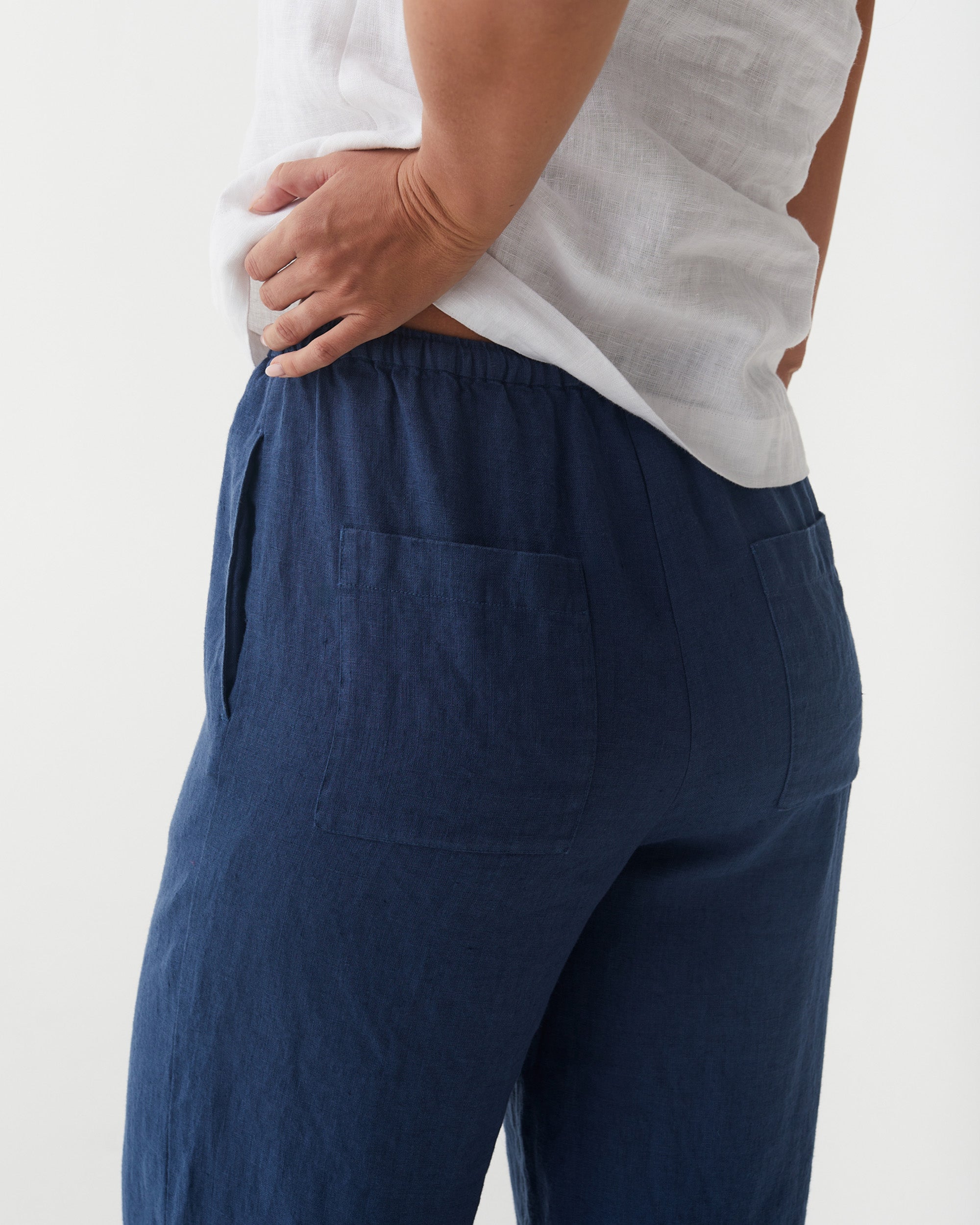 Linen Pants PEMBA in Deep navy blue MagicLinen — free download