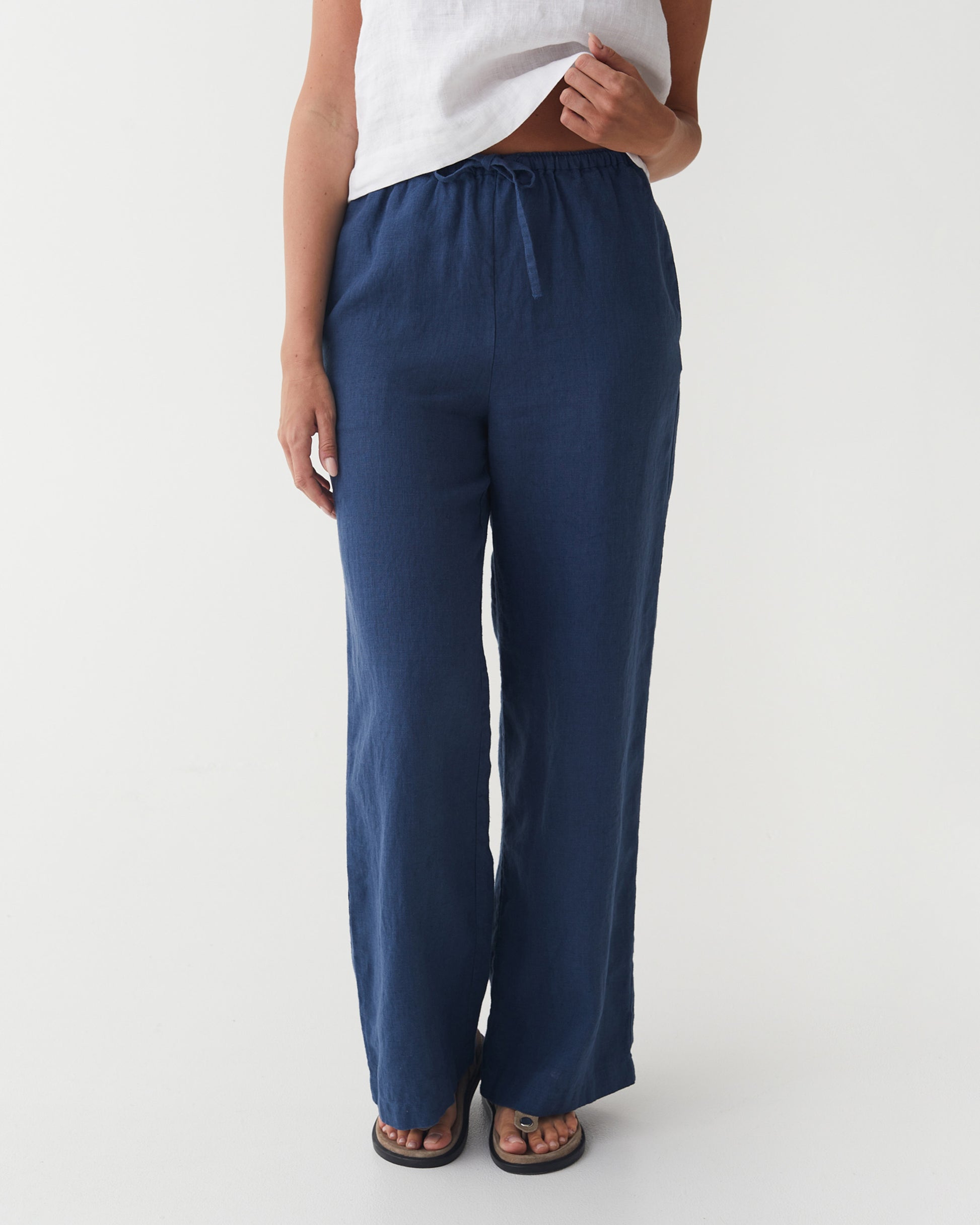 Linen Pants PEMBA in Deep navy blue | MagicLinen