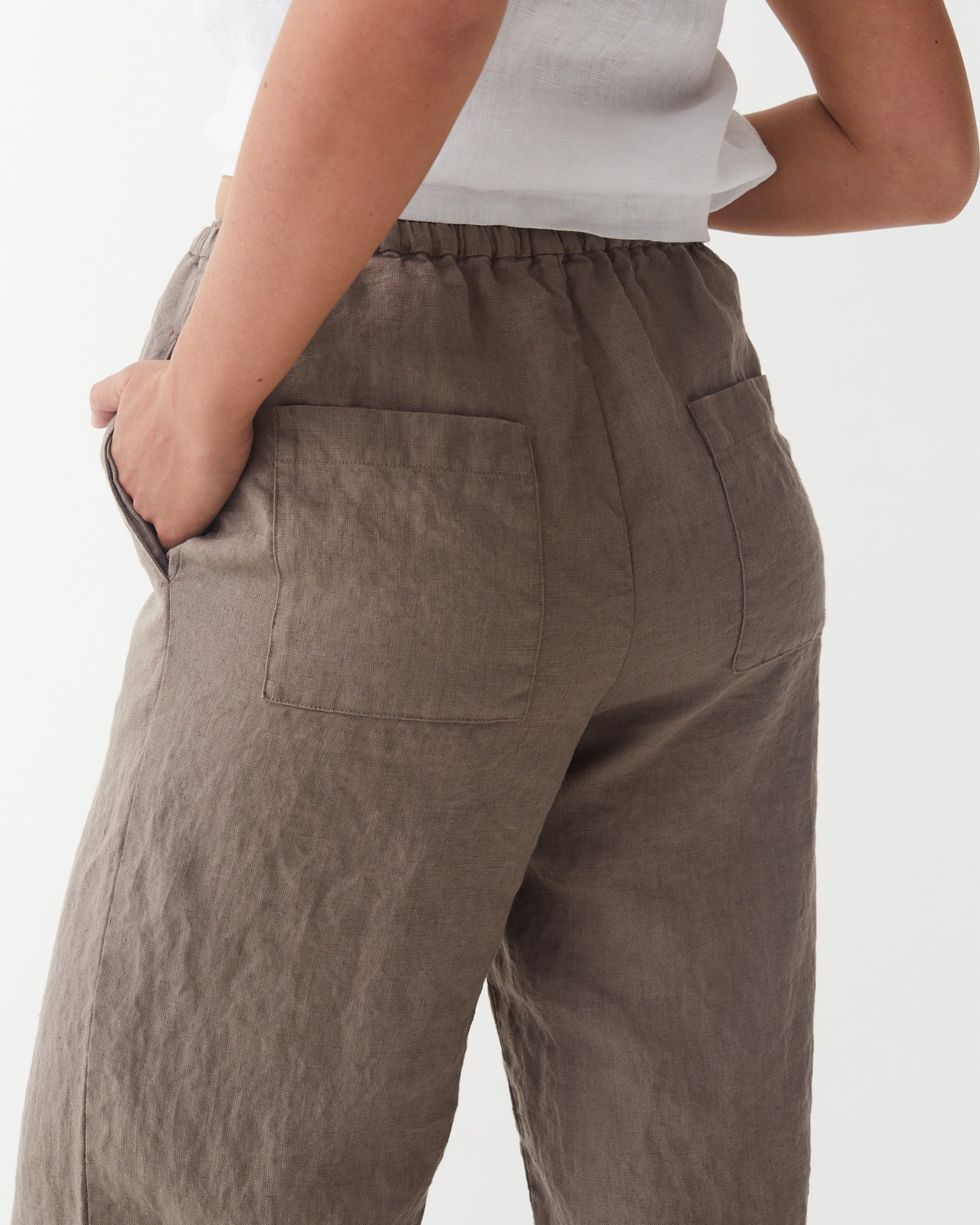 Linen Pants PEMBA in Deep taupe | MagicLinen