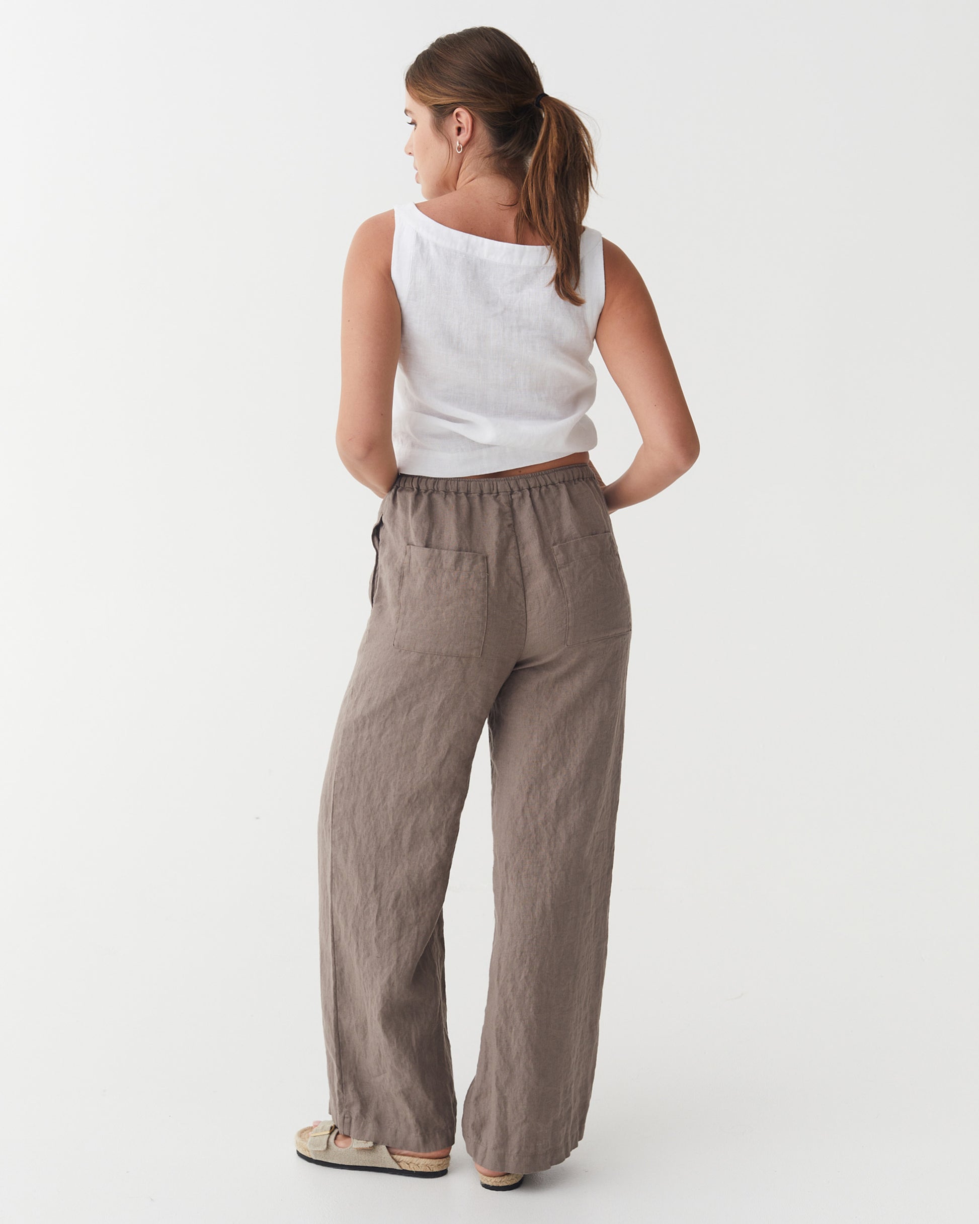 Linen Pants PEMBA in Deep taupe | MagicLinen