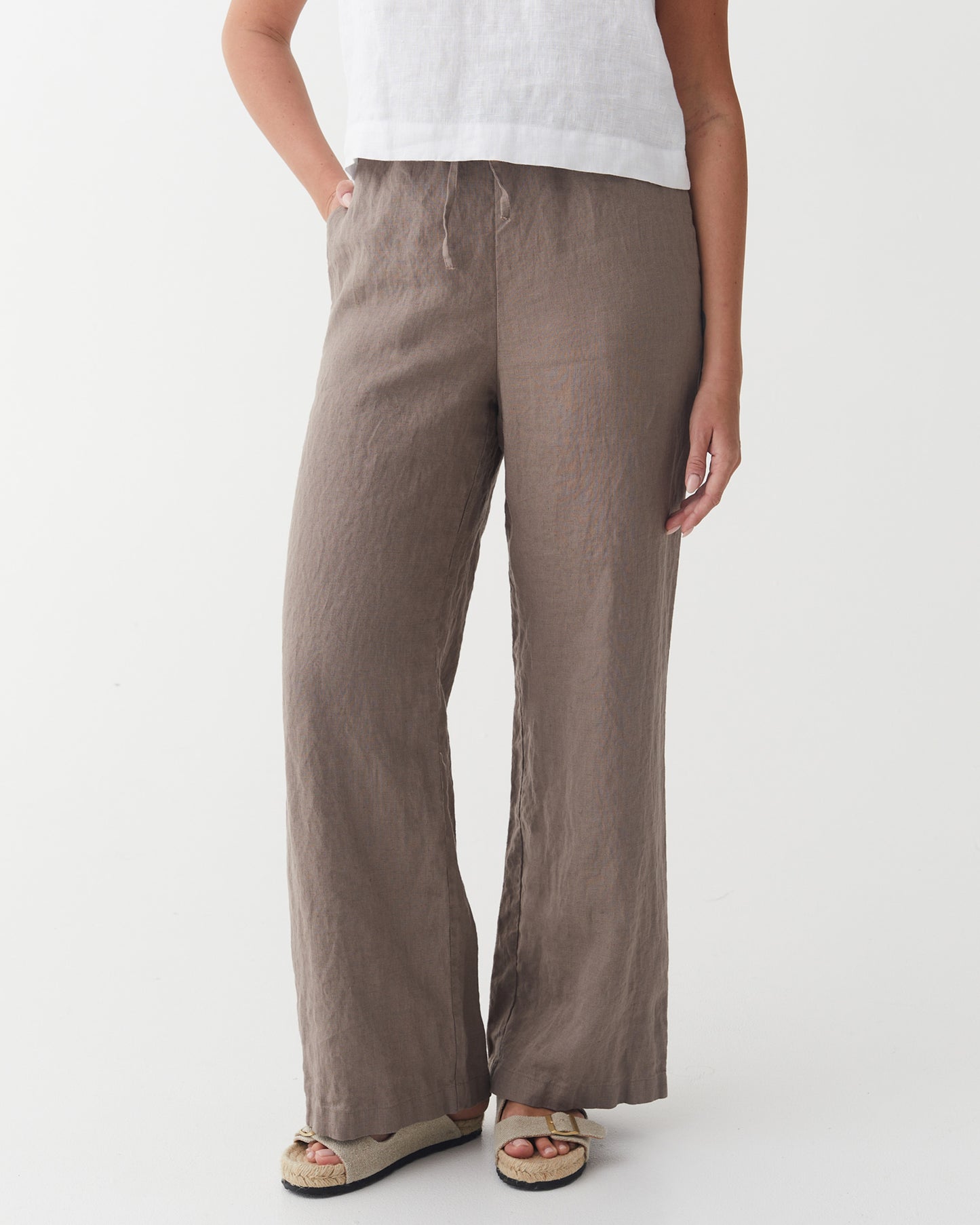 Linen Pants PEMBA in Deep taupe | MagicLinen