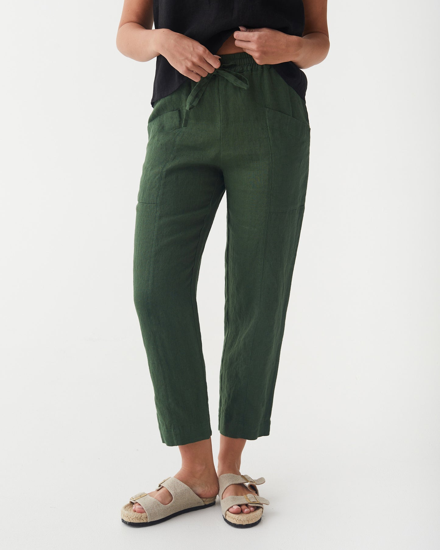 Linen Pants SARDINIA in Deep green | MagicLinen