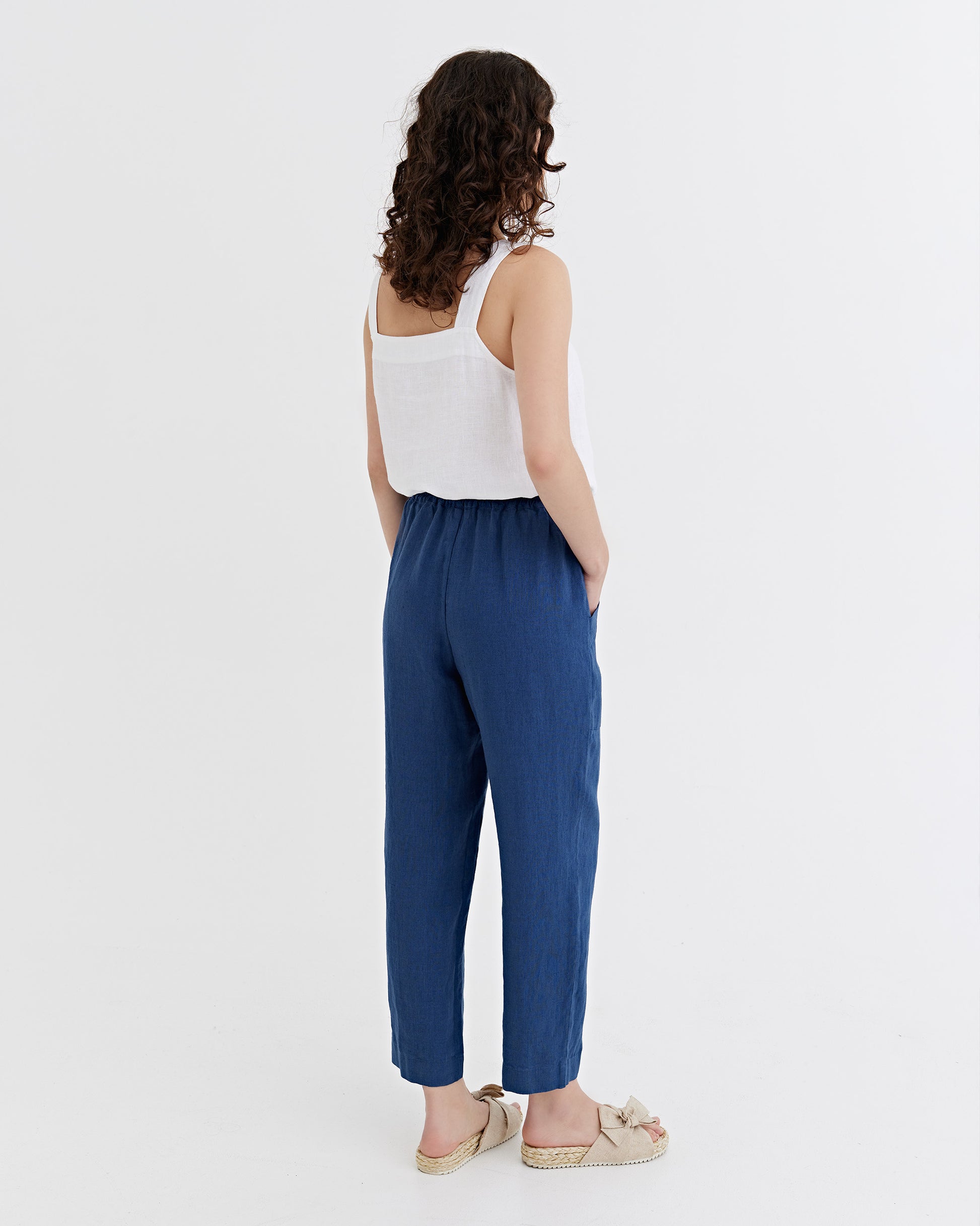 Linen Pants SARDINIA in Deep navy blue | MagicLinen