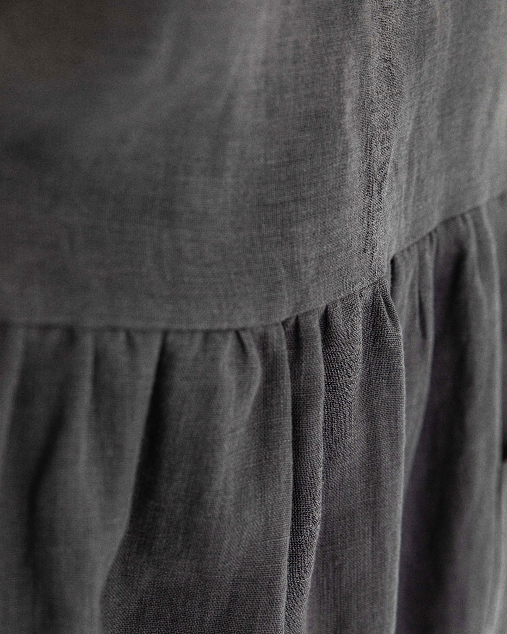 Pinafore apron dress in Charcoal gray - MagicLinen