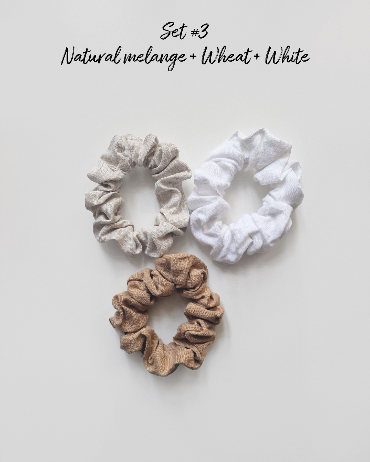 Leinen-Scrunchie-Set (3-teilig)