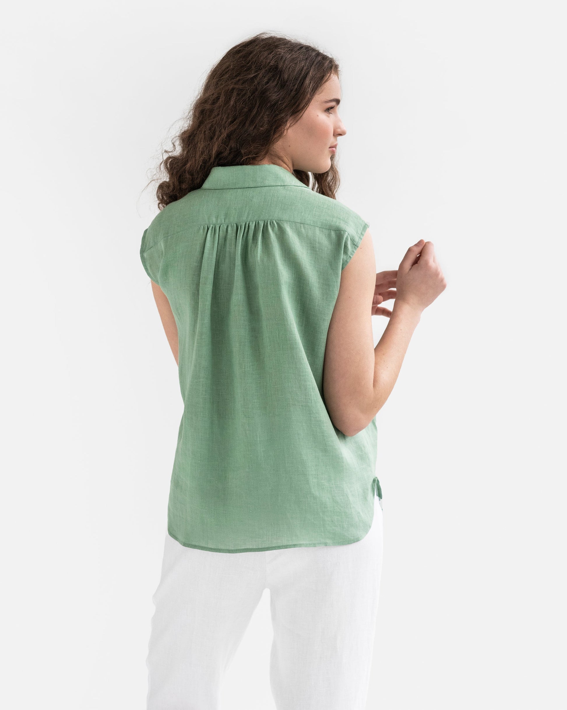 Linen Shirt SEDONA in Matcha Green | MagicLinen