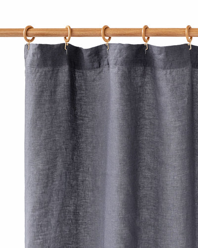 Waterproof linen shower curtain (1 pcs) in Charcoal gray - MagicLinen