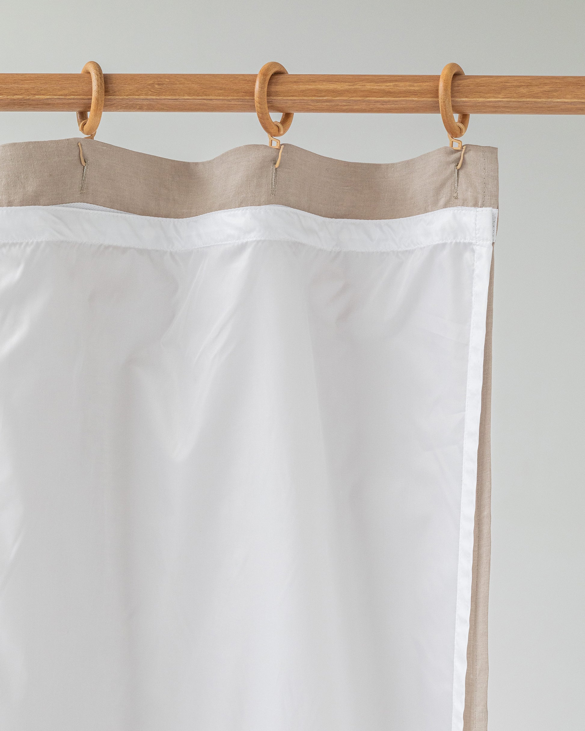 Waterproof linen shower curtain (1 pcs) in Natural - MagicLinen