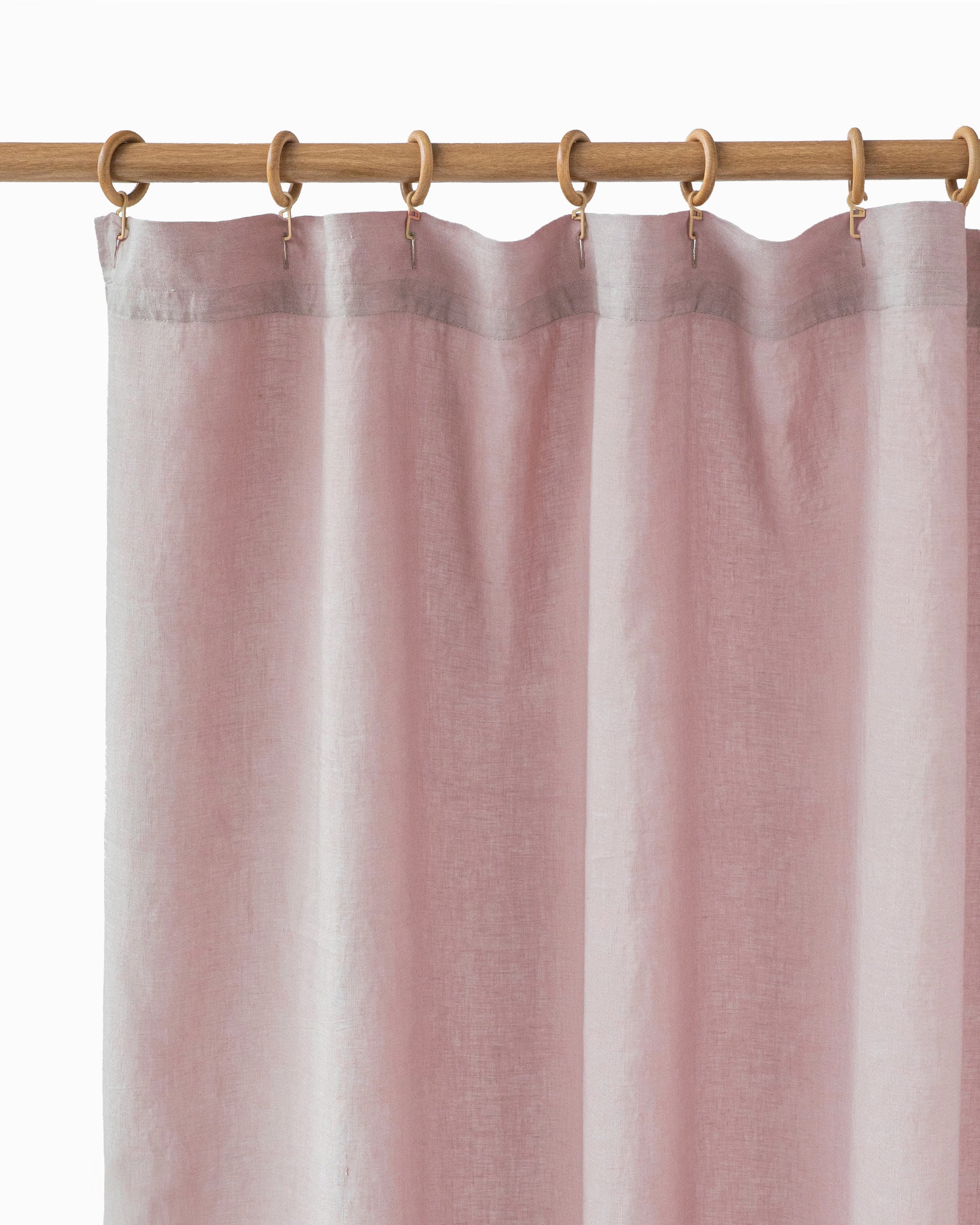 Waterproof linen shower curtain (1 pcs) in Woodrose - MagicLinen