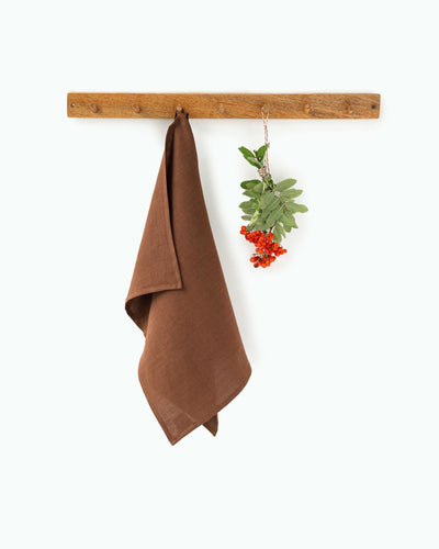 Linen Dish Towel in Chocolate brown | MagicLinen