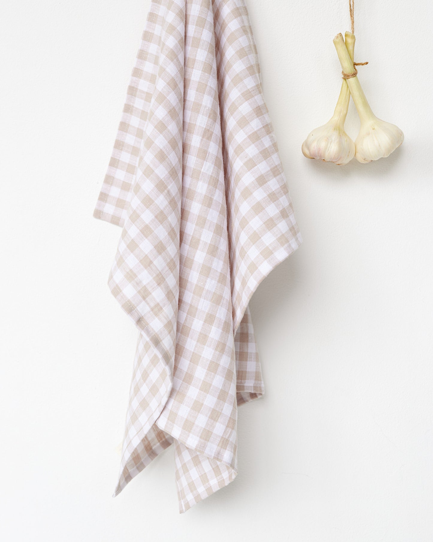 Geschirrtuch aus Leinen in natürlichem Gingham