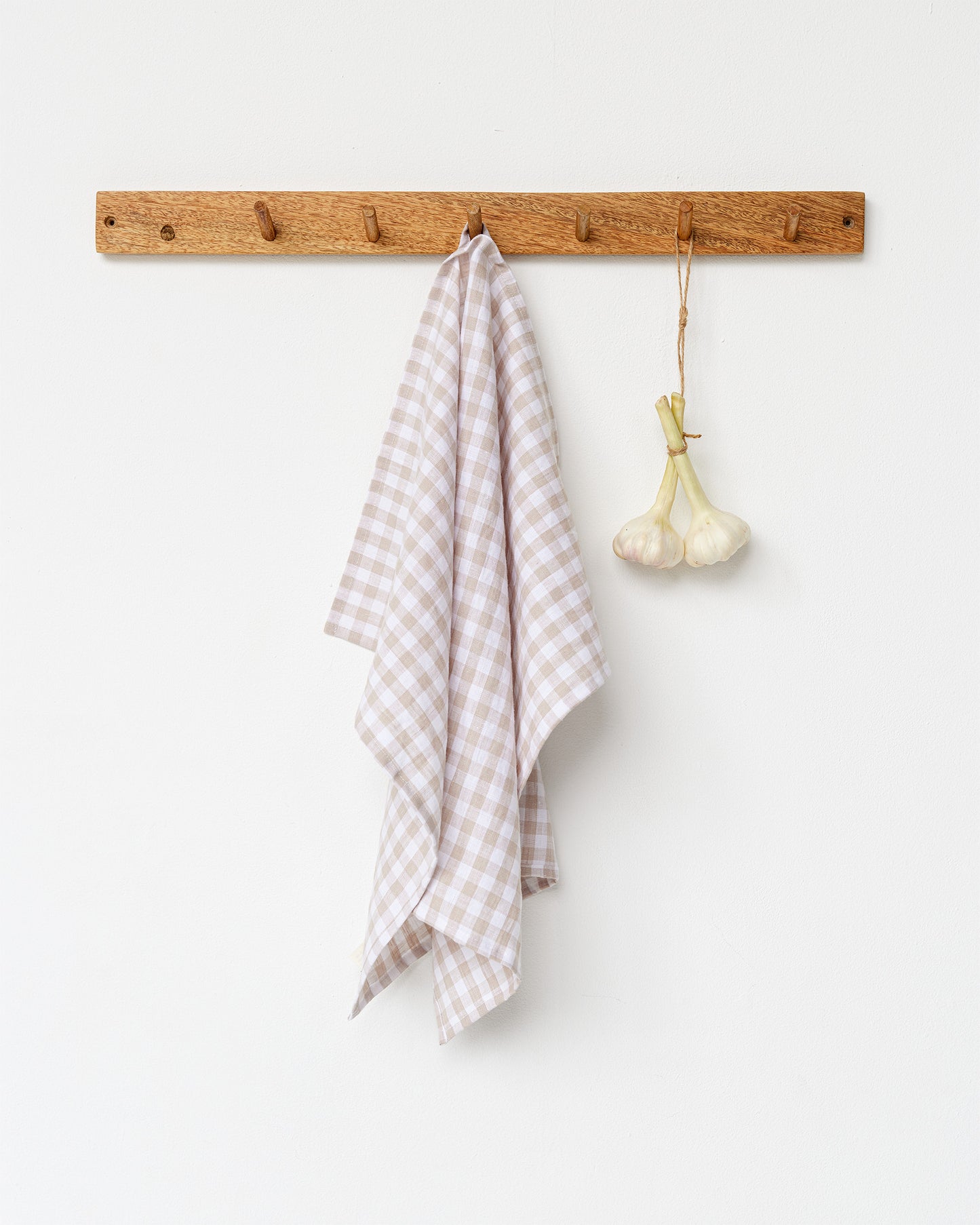 Geschirrtuch aus Leinen in natürlichem Gingham