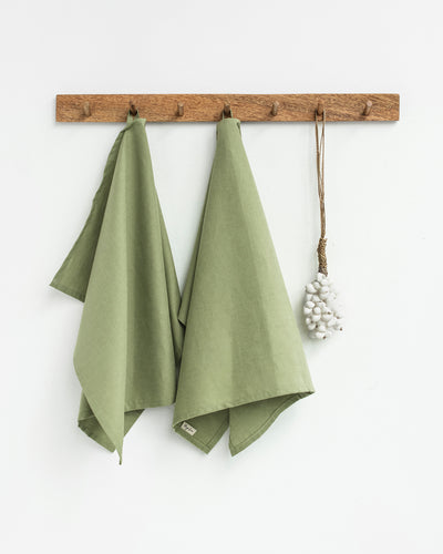 Linen-cotton tea towel in Sage - MagicLinen