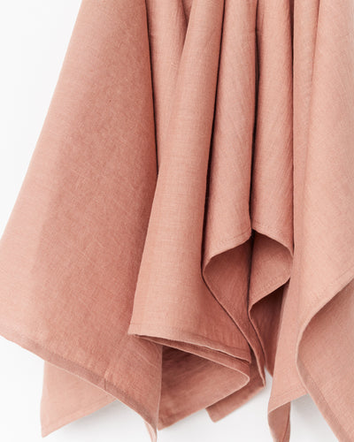 Linen tea towel set of 3 in Ash rose