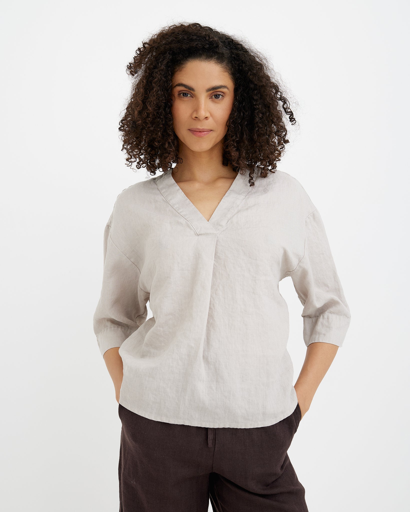 Linen Top ST. TROPEZ in Natural flax | MagicLinen