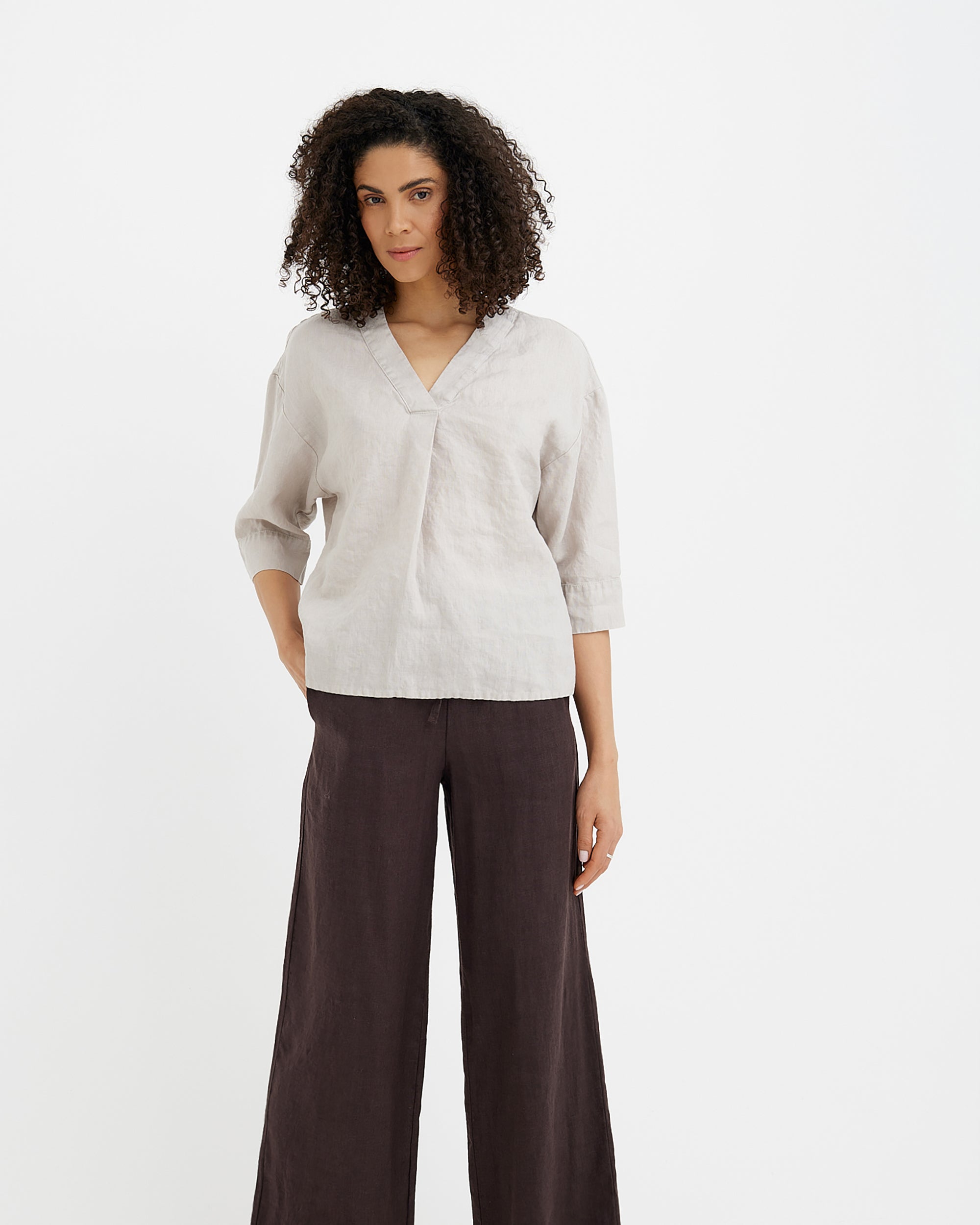 Linen Top ST. TROPEZ in Natural flax | MagicLinen