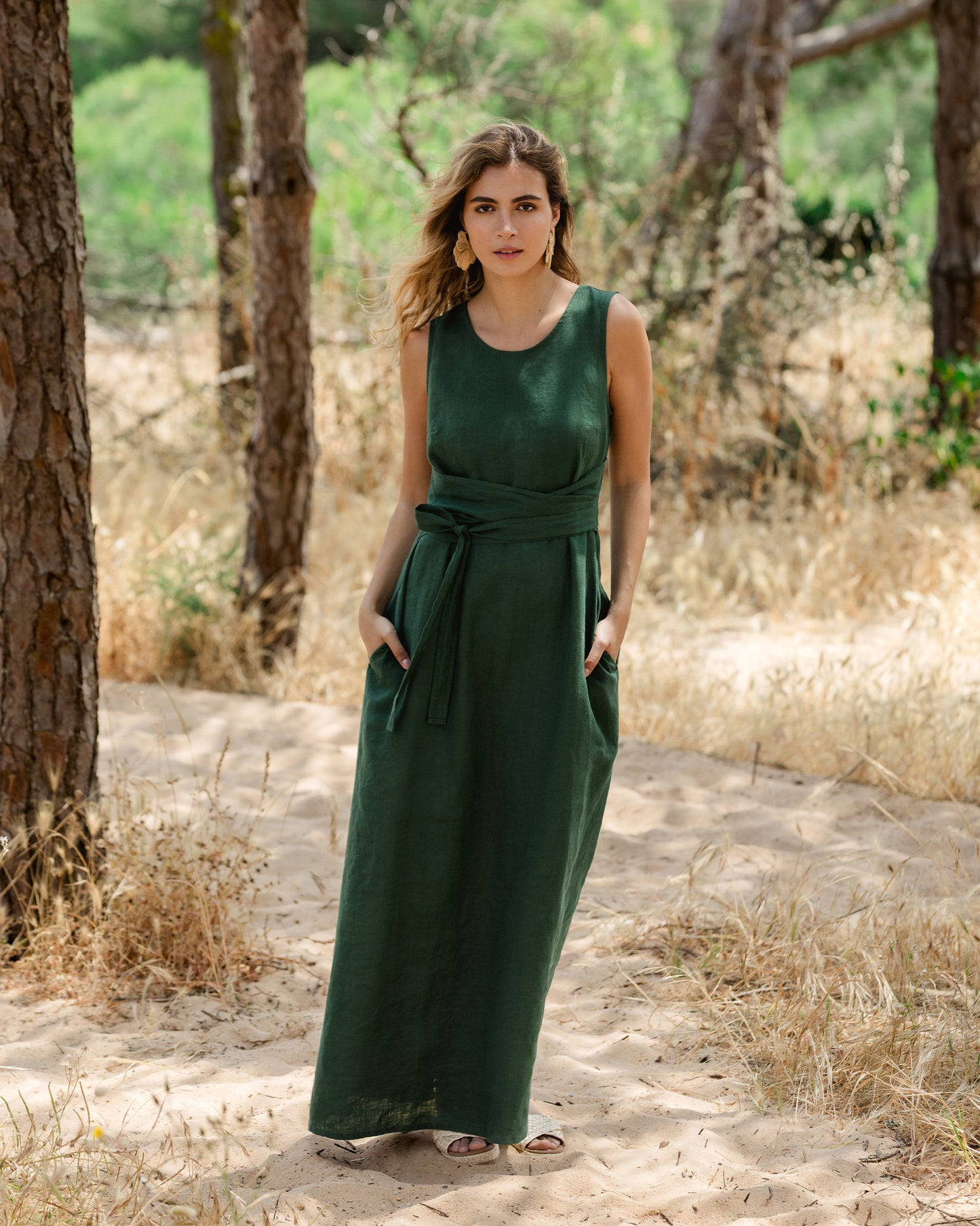 Langes Leinenkleid BORACAY in verschiedenen Farben