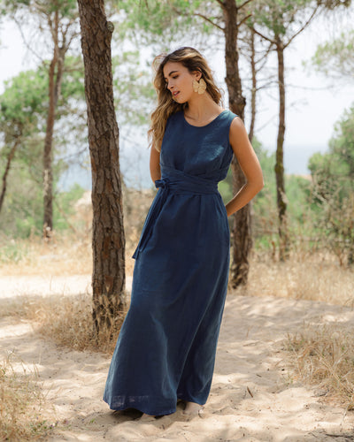 Langes Leinenkleid BORACAY in verschiedenen Farben