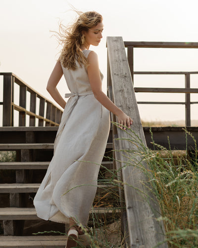 Langes Leinenkleid BORACAY in verschiedenen Farben