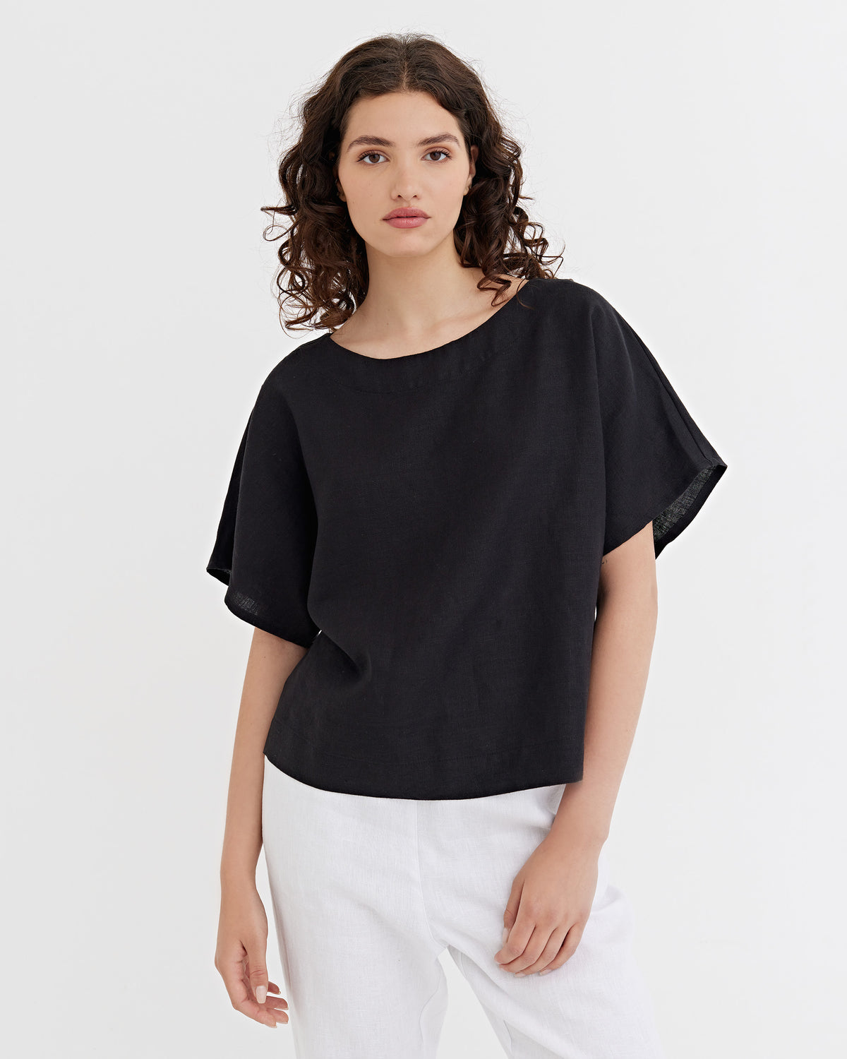Loose fit linen top MIDWAY