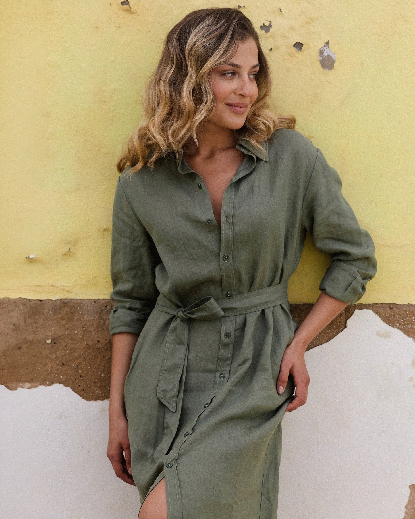 Ärmelloses Leinentop DOURO in Weiß