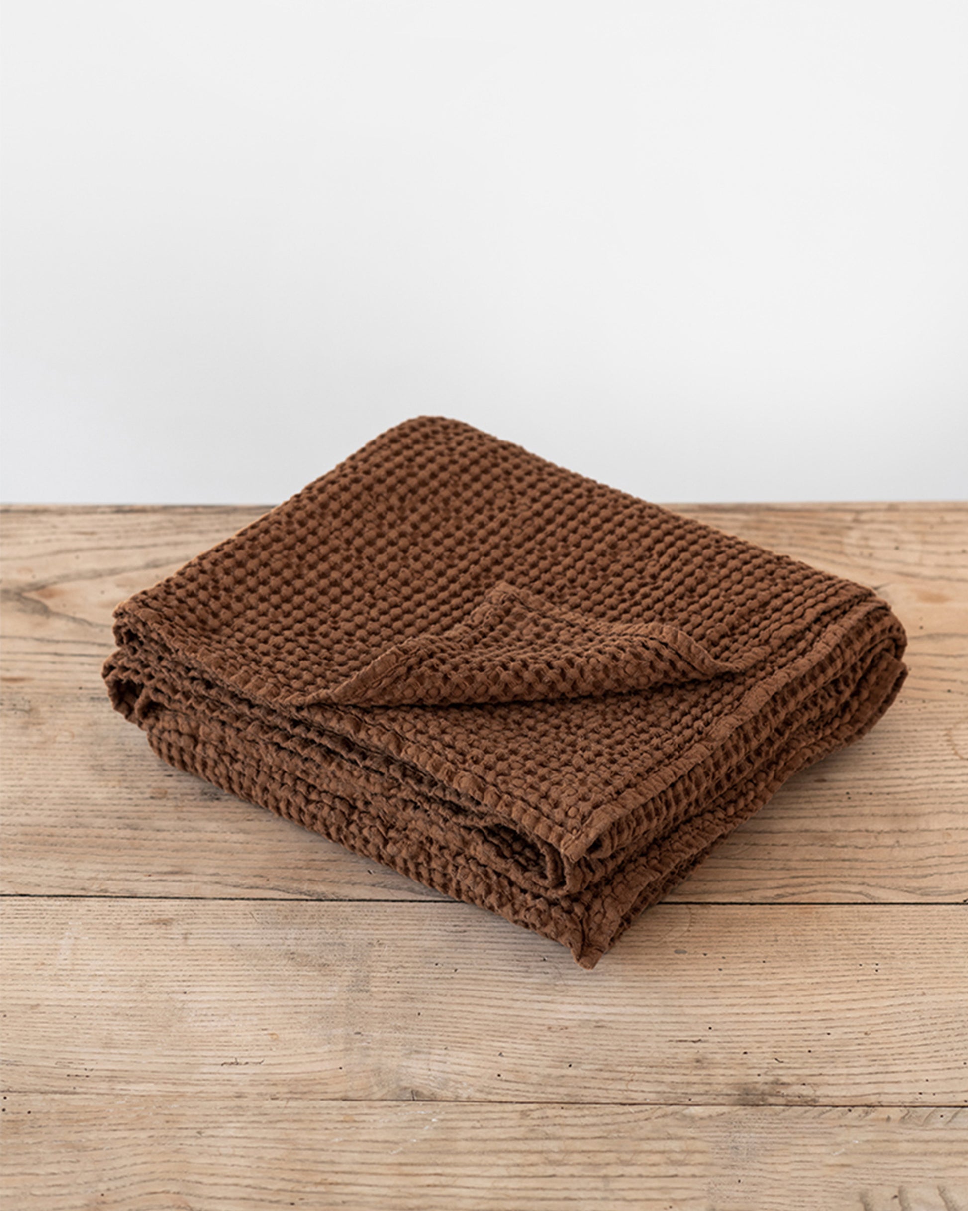 Chocolate brown Waffle Blanket | MagicLinen