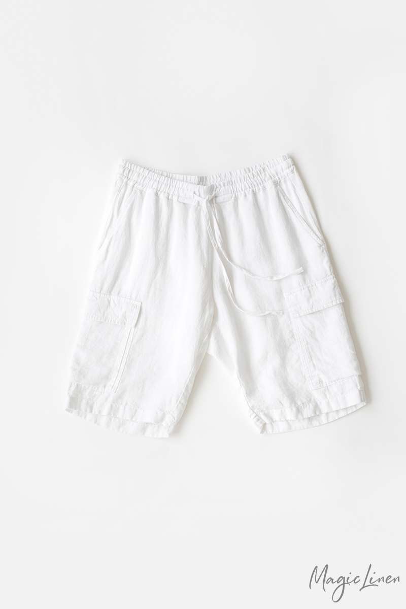 White Linen Deluxe Shorts,organic Linen Shorts Men,& Linen Mens  Clothing,simple, Quality Soft Linen,casual, Elastic Waist,summer Gift -   Canada