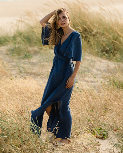 Maxi linen dress AGRA in Various colors | MagicLinen
