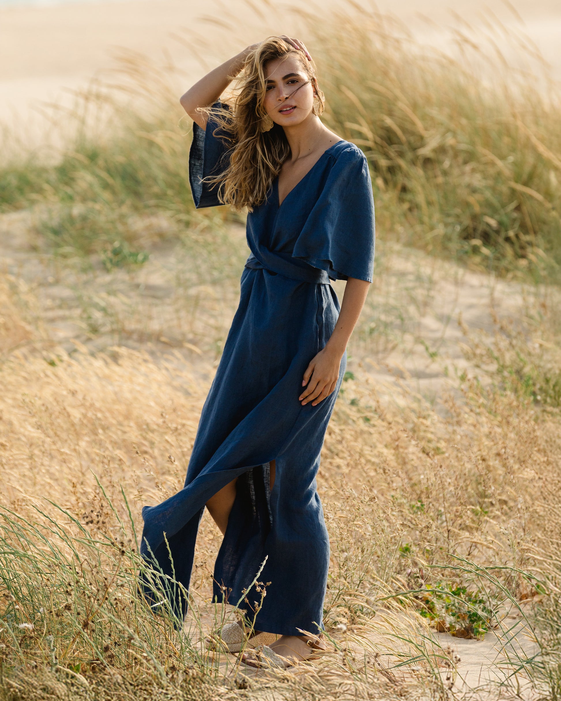 Maxi linen dress AGRA in Various colors | MagicLinen