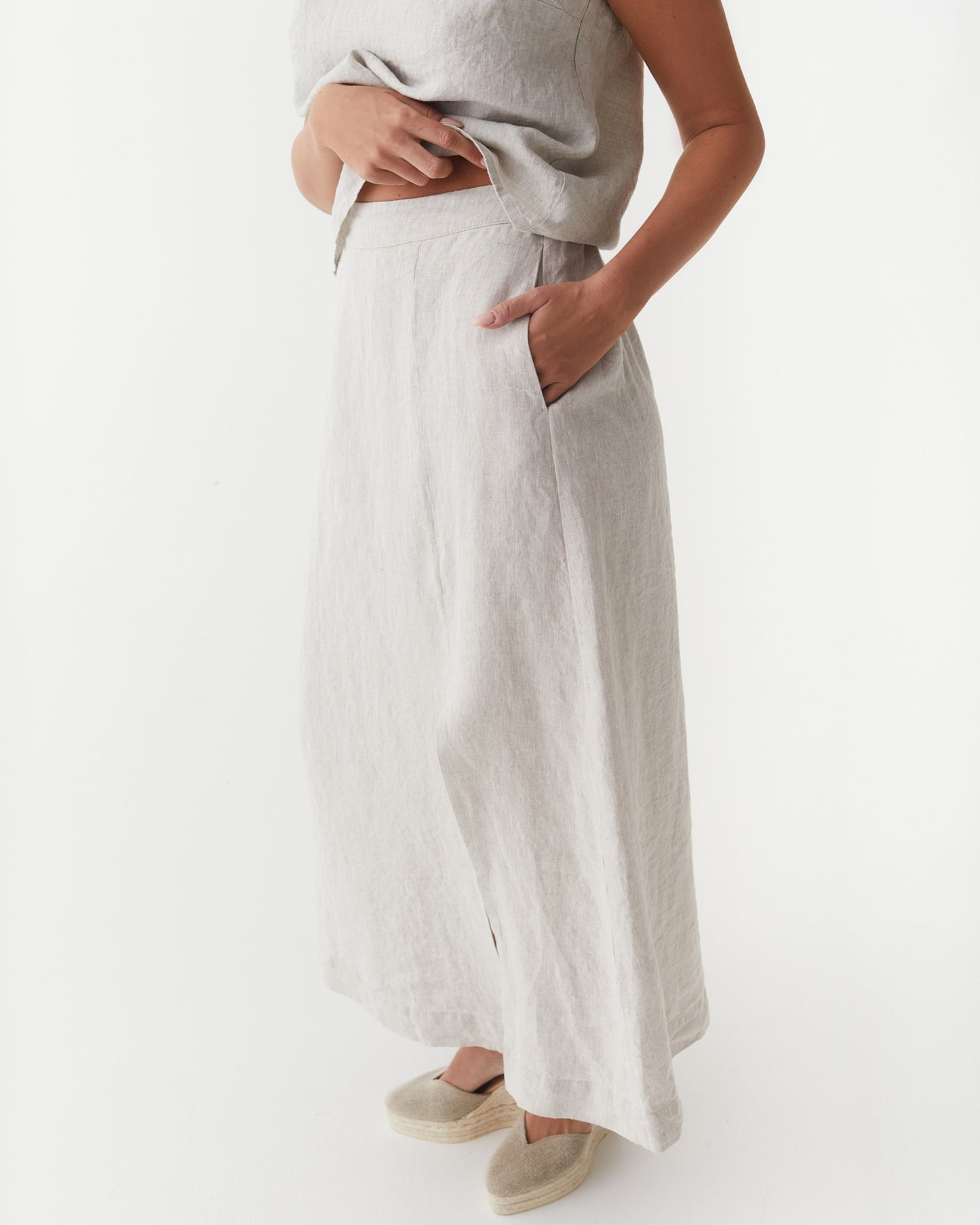 Maxi Linen Skirt SENTOSA in Natural melange