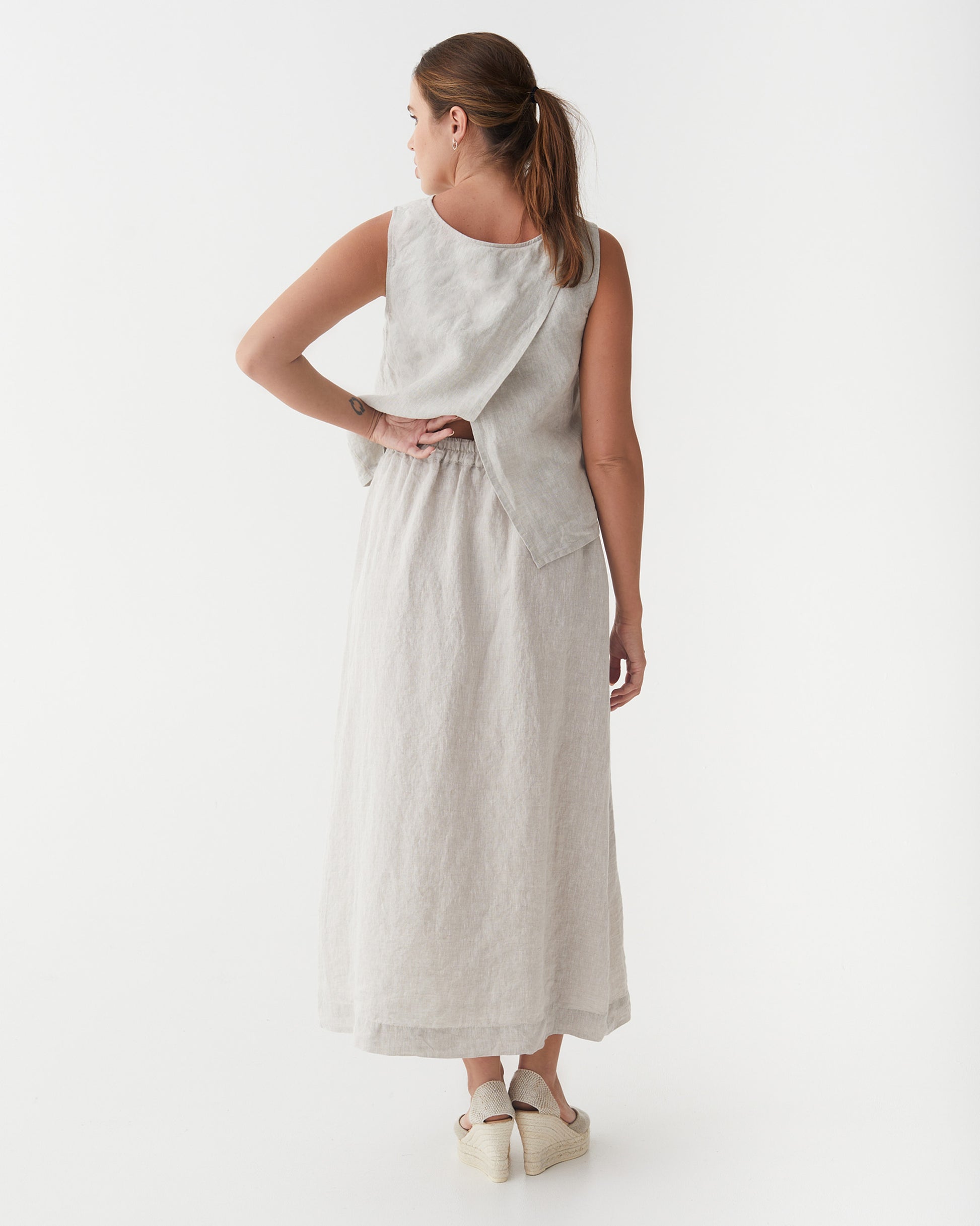 Maxi Linen Skirt SENTOSA in Natural melange