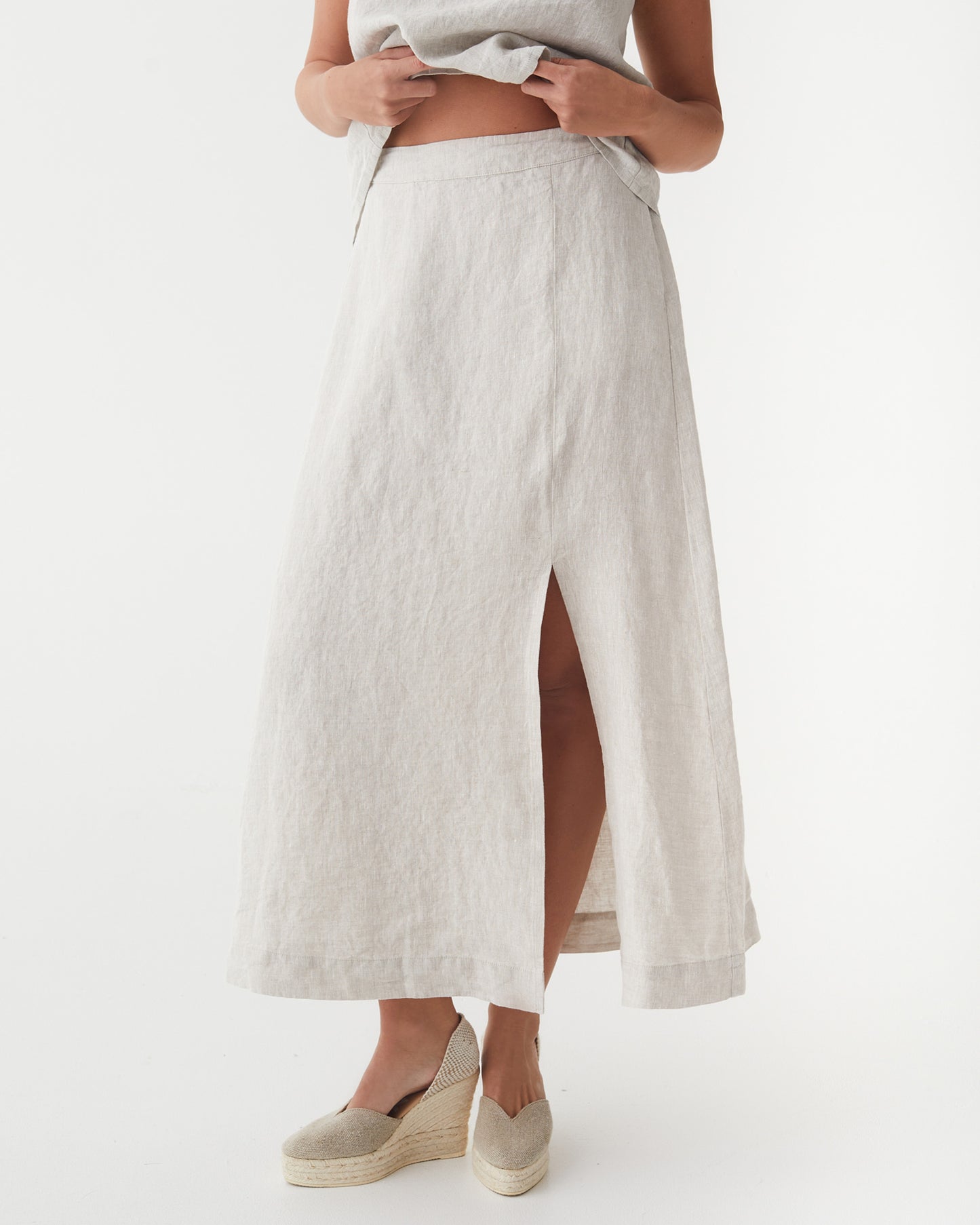 Maxi Linen Skirt SENTOSA in Natural melange