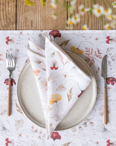 Meadow Print Linen Napkin Set | MagicLinen