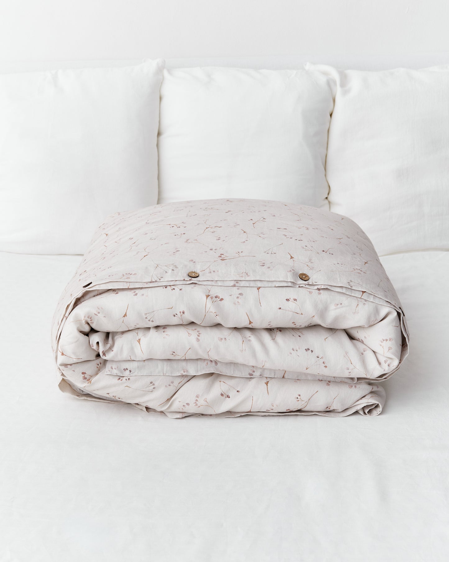 Memory garden print linen duvet cover