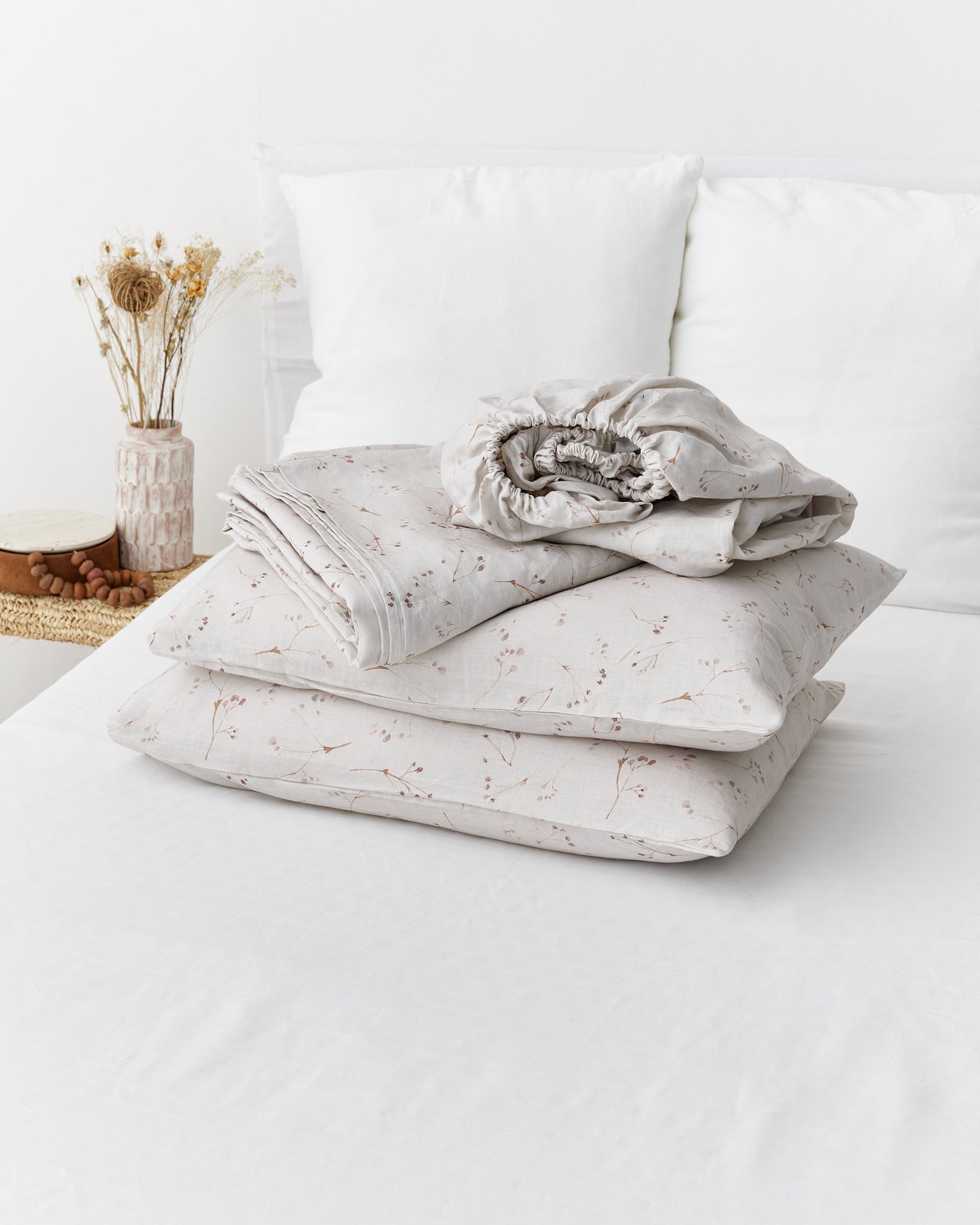 Memory garden Print Linen Sheet Set | MagicLinen
