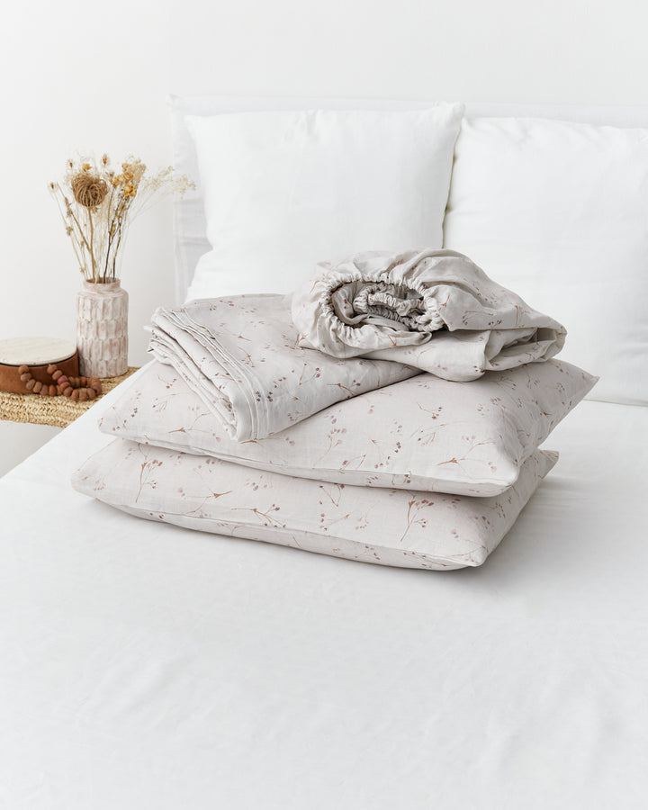 Memory garden Print Linen Sheet Set | MagicLinen